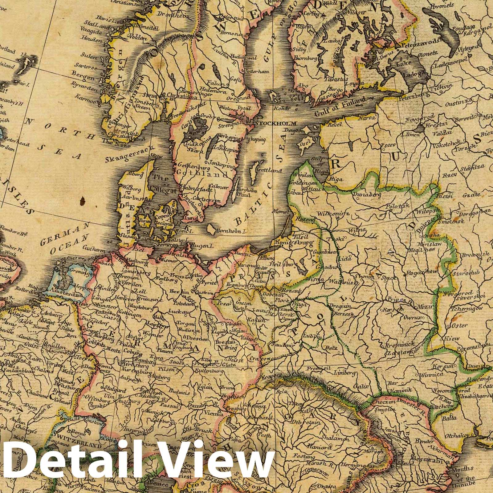 Europe, 1814 - Historical Map Print from Carey's General Atlas