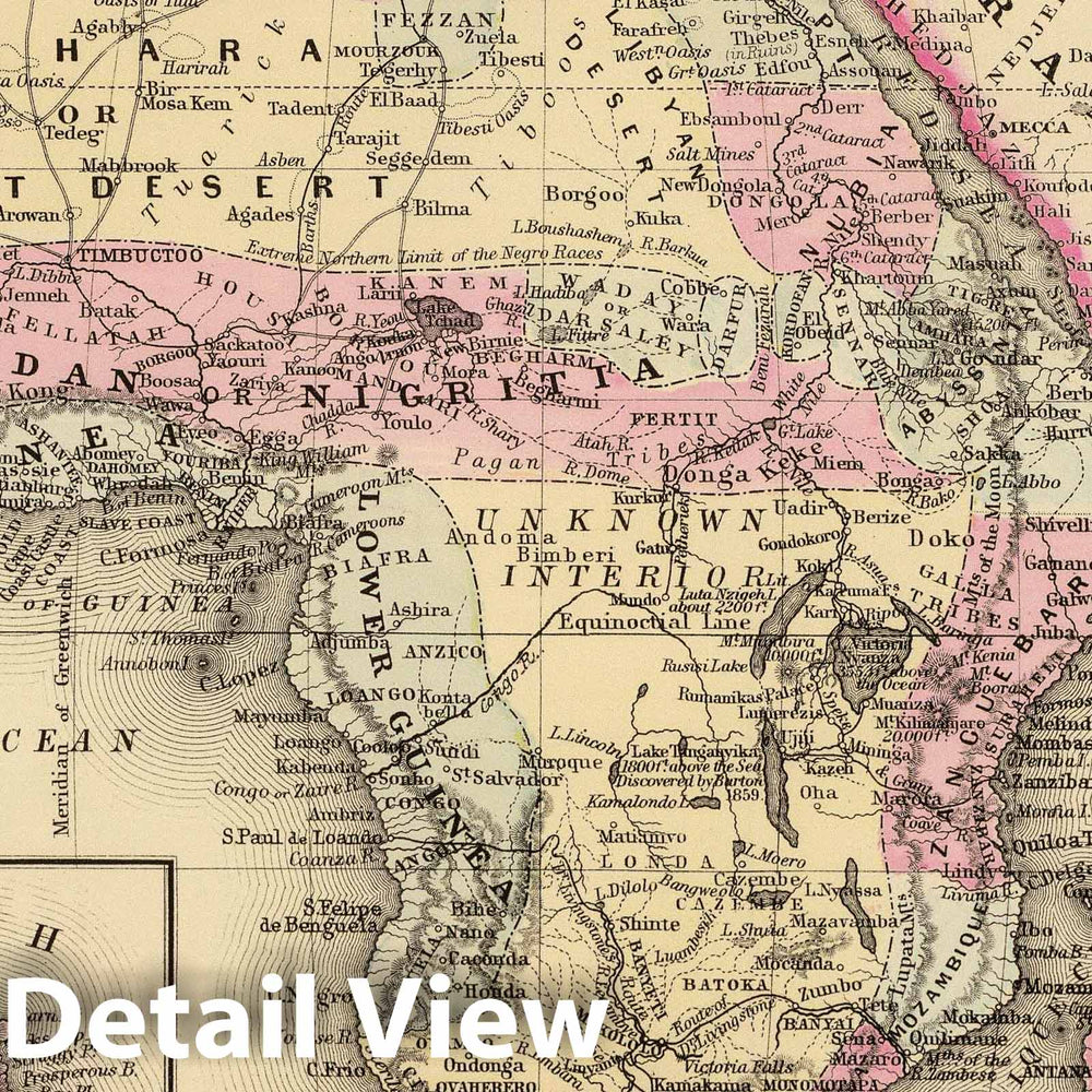 Historic Map : 1880 Africa; St. Helena. - Vintage Wall Art