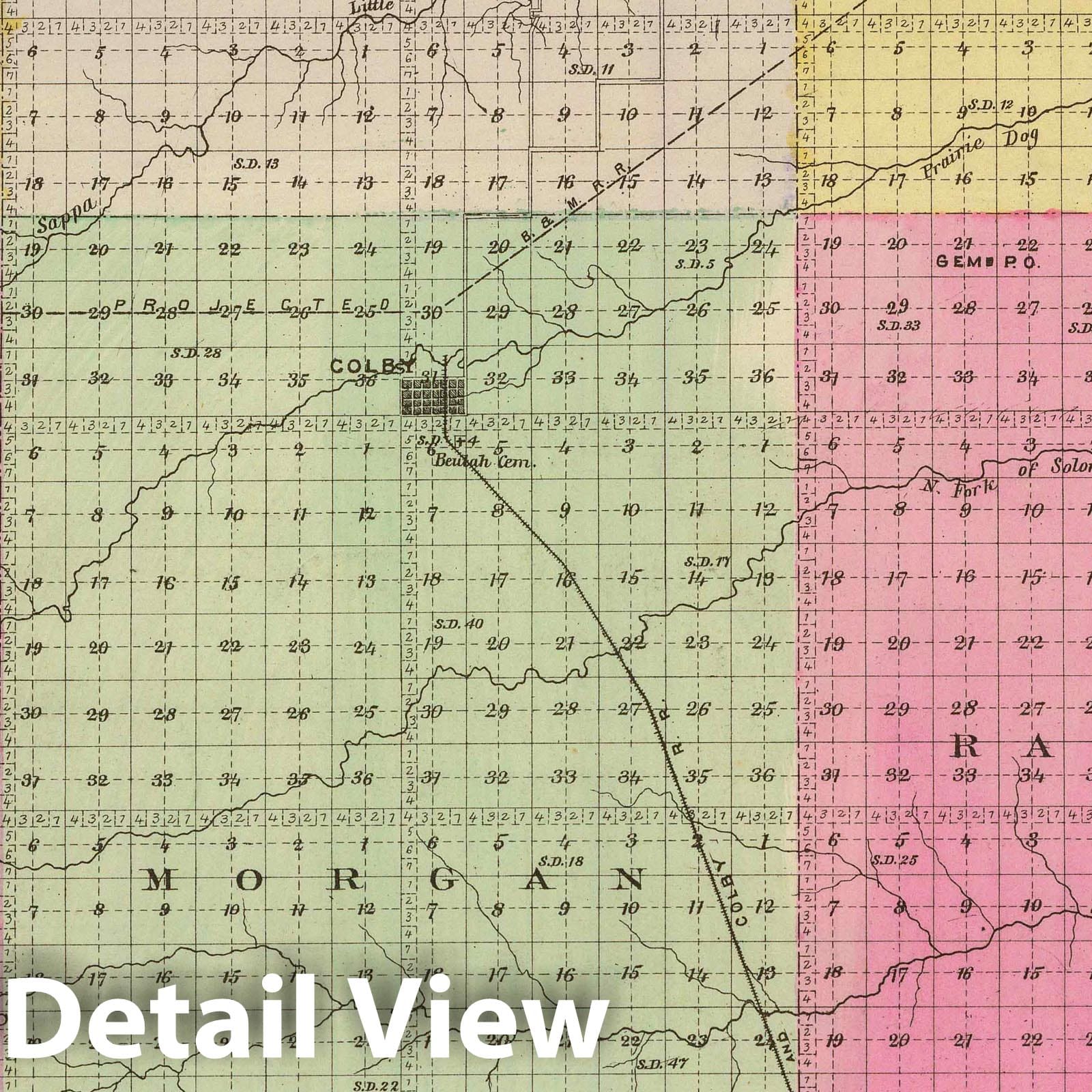 Thomas Co., Kansas 1887 Historical Map Print - Official State Atlas