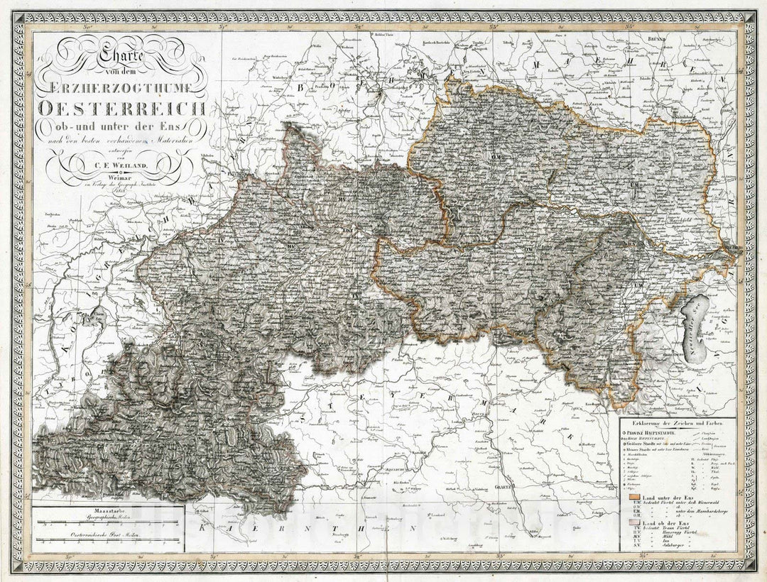 Historic Map : 1818 XIII. Austrian Empire. - Vintage Wall Art