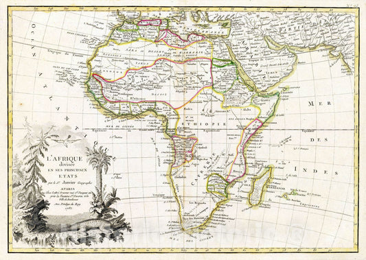 Historic Map : 1782 L'Afrique. - Vintage Wall Art