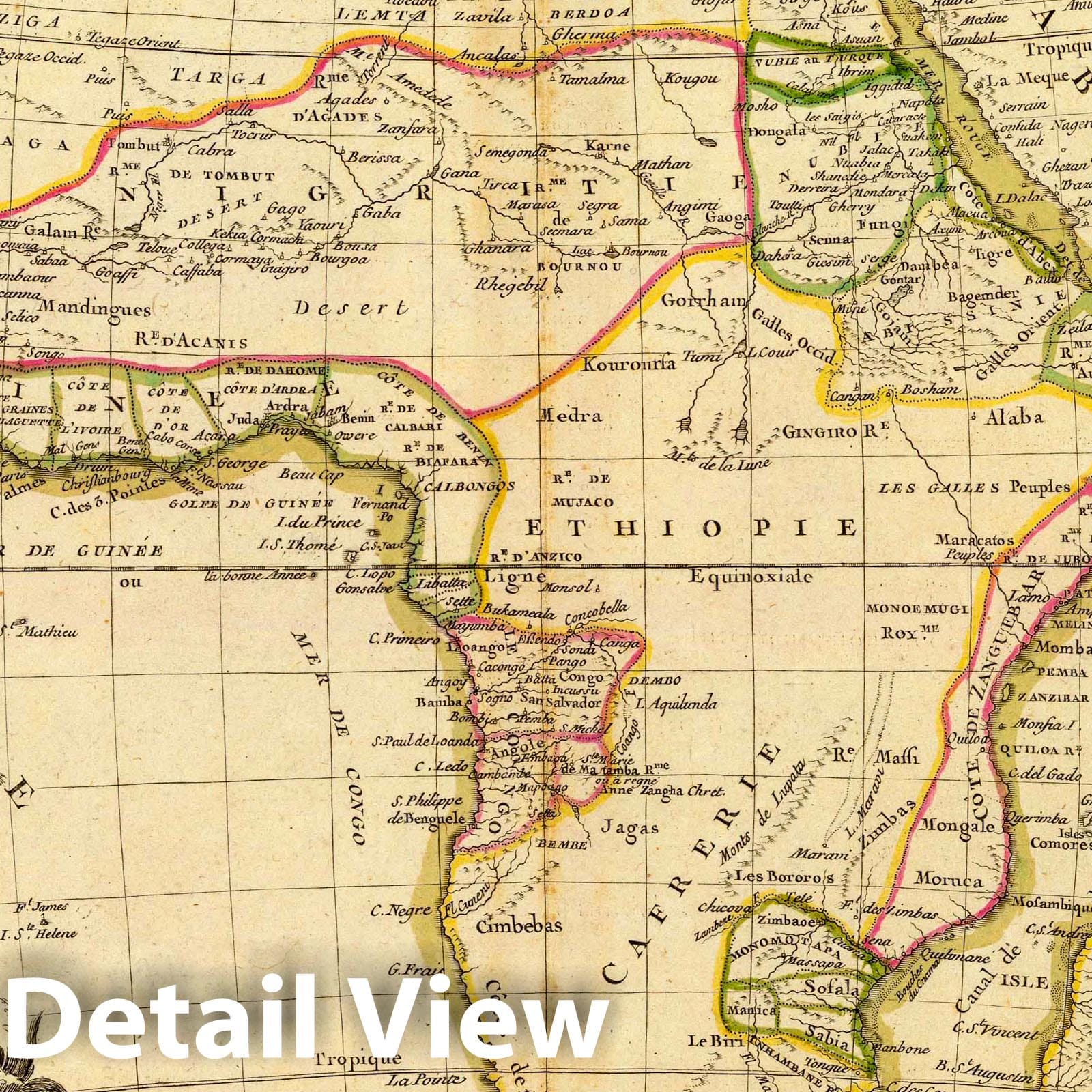 Africa - Boundary Map, 1782 - Historical Map Print