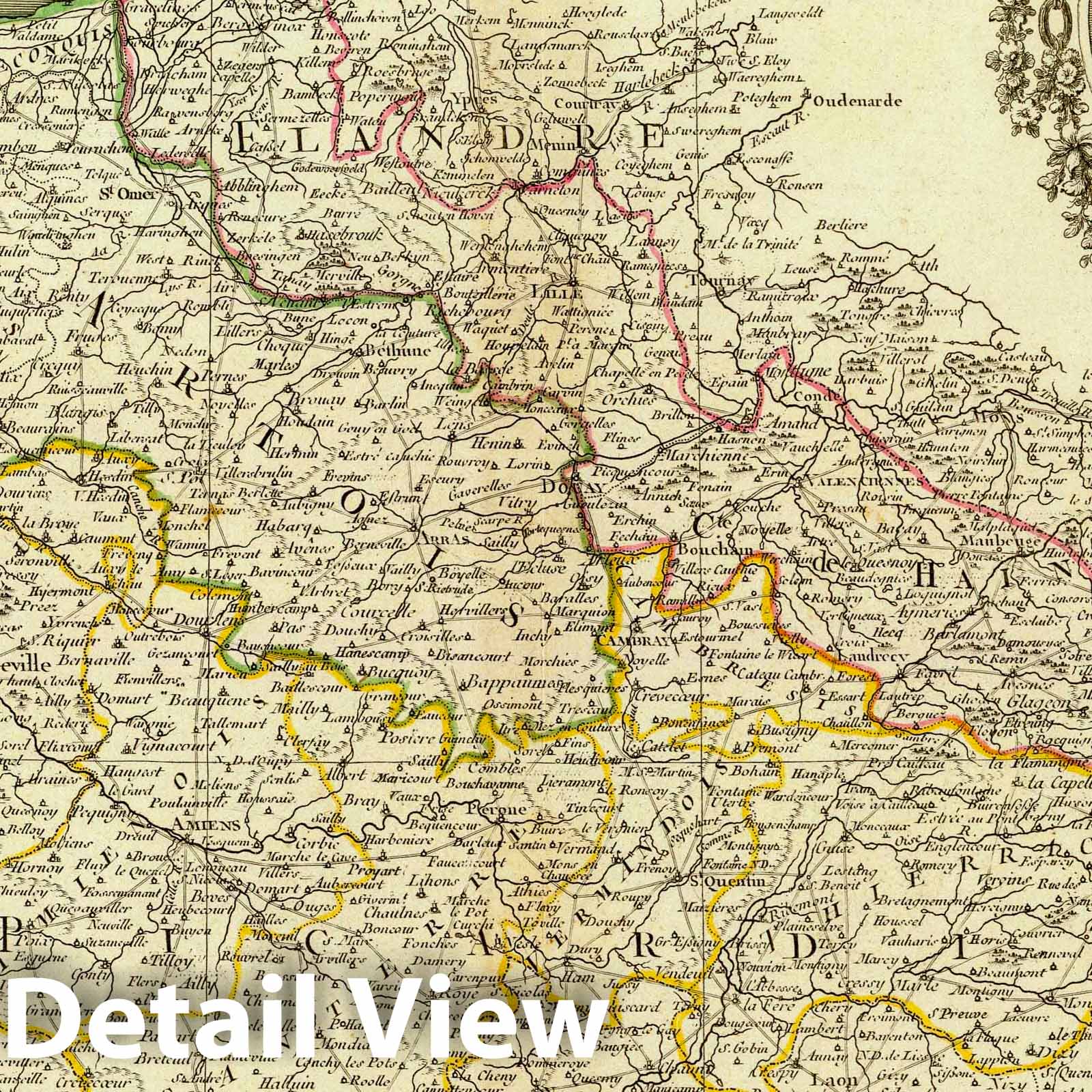 French Flanders, Artois, Picardie, and Boulonais - Boundary Map, 1785