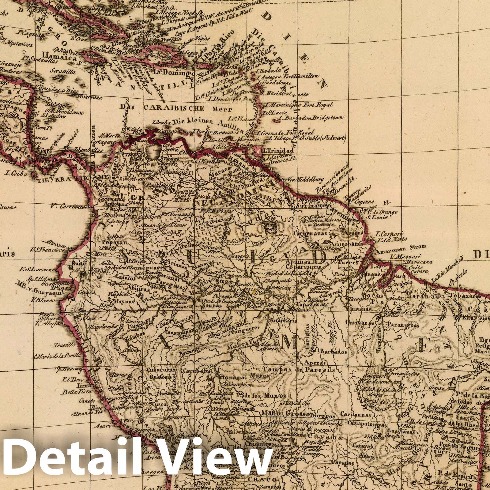 South America - River Map, 1803 - Historical Atlas Reproduction