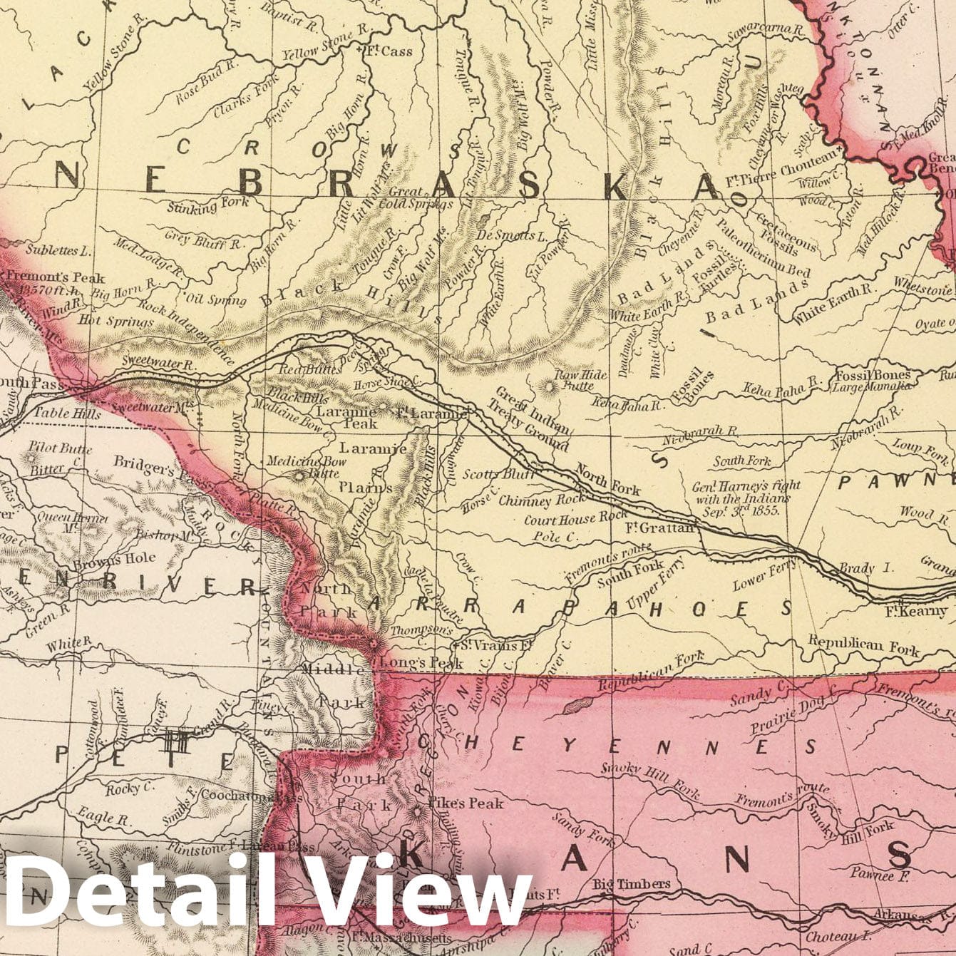Nebraska, Kansas, New Mexico, and Indian Territories - Railroad Map, 1859