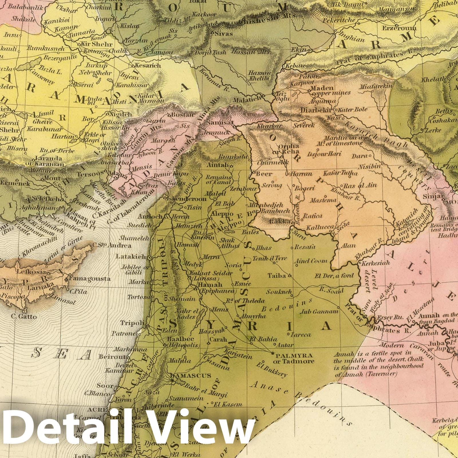 Turkey in Asia, 1845 - Historical Map Print