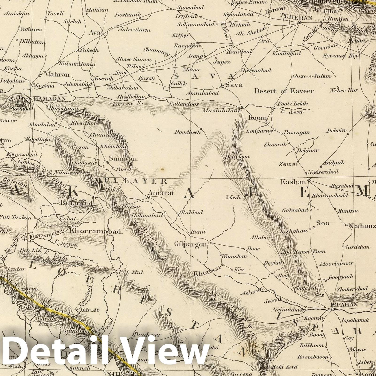 Western Persia and Iraq, 1848 - Historical Map Print