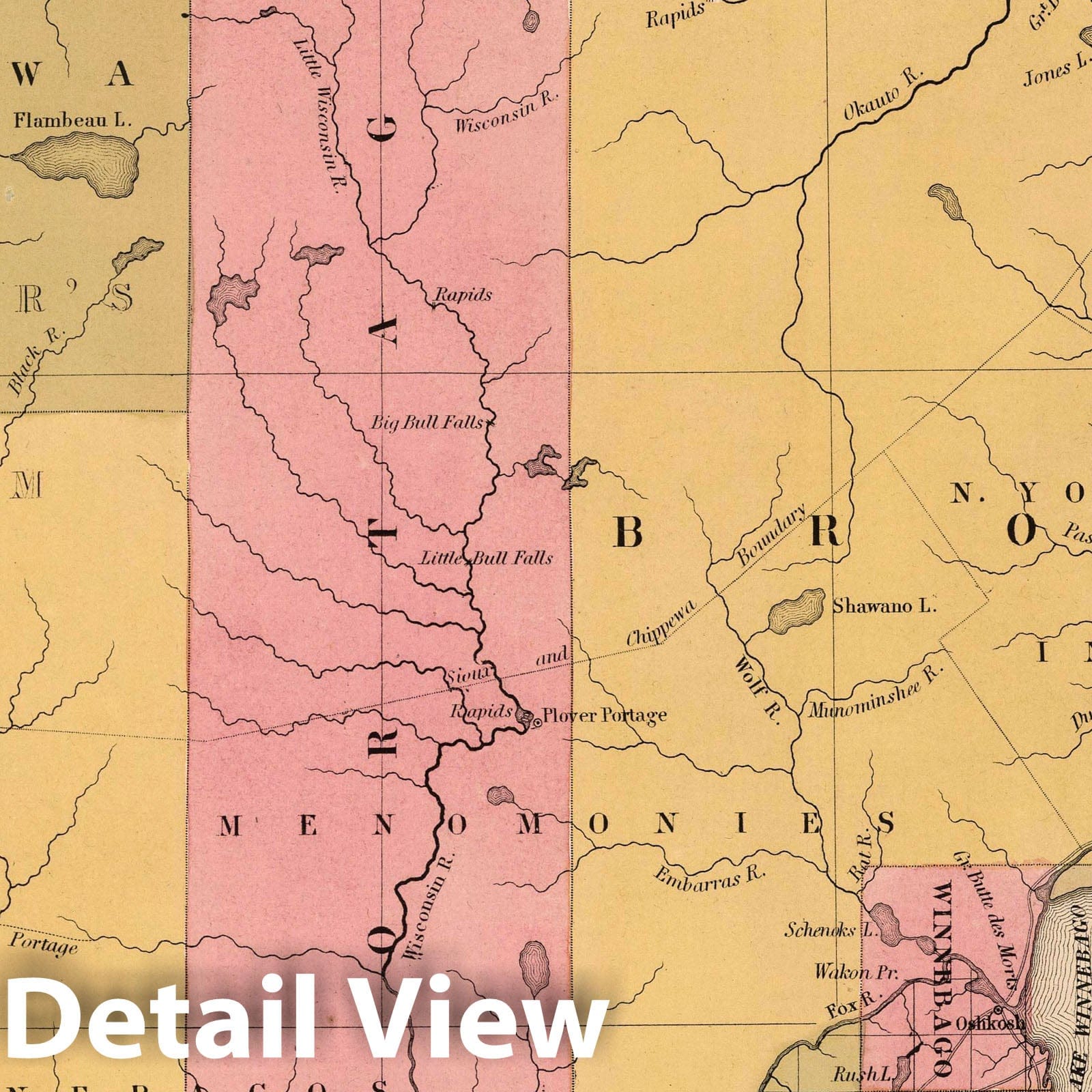 Wisconsin - Nautical Chart, 1849 - Mitchell's Universal Atlas Historical Map Print