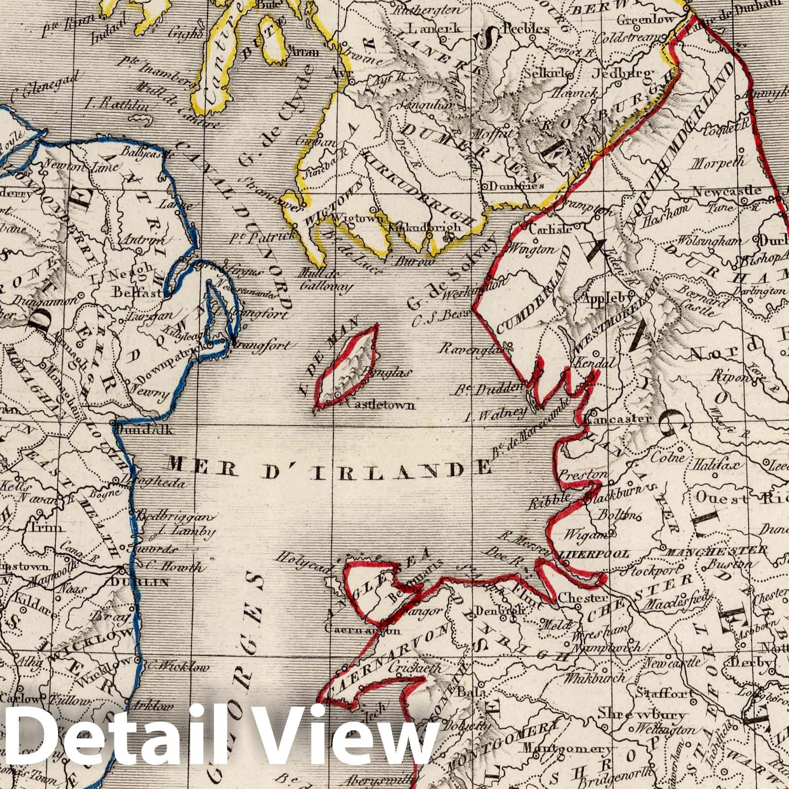 British Isles and United Kingdom 1839 Historical Map Print