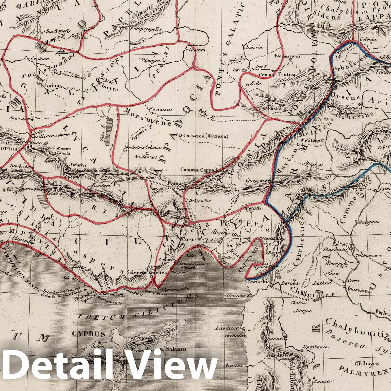 Asia Minor and Adjacent Countries, 1839 - Historical Map Print