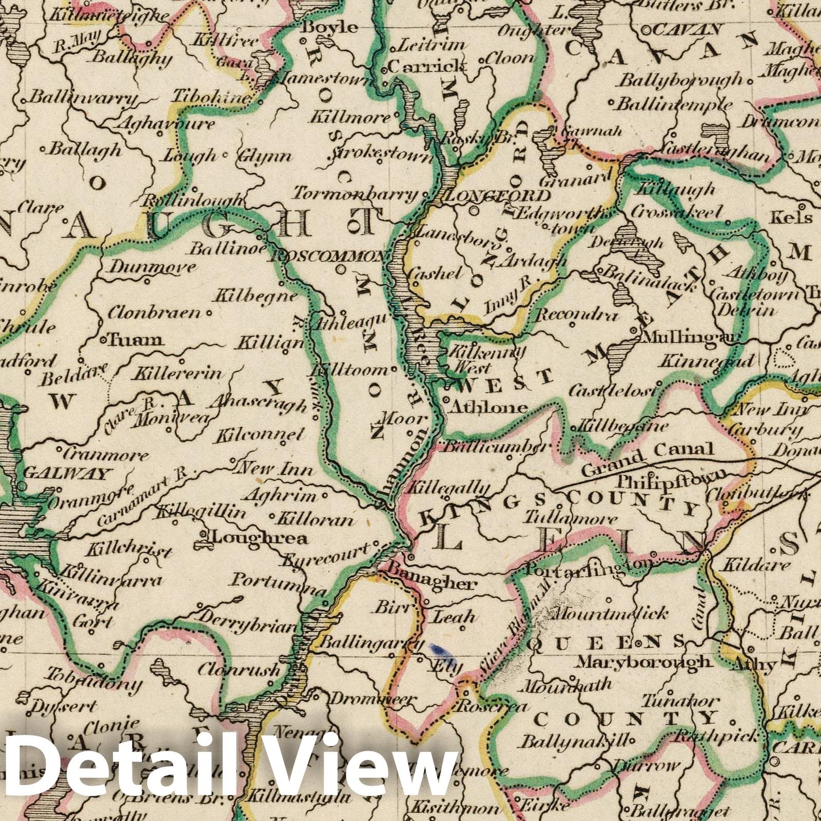 Ireland - Boundary Map, 1824 - Historical Map Print