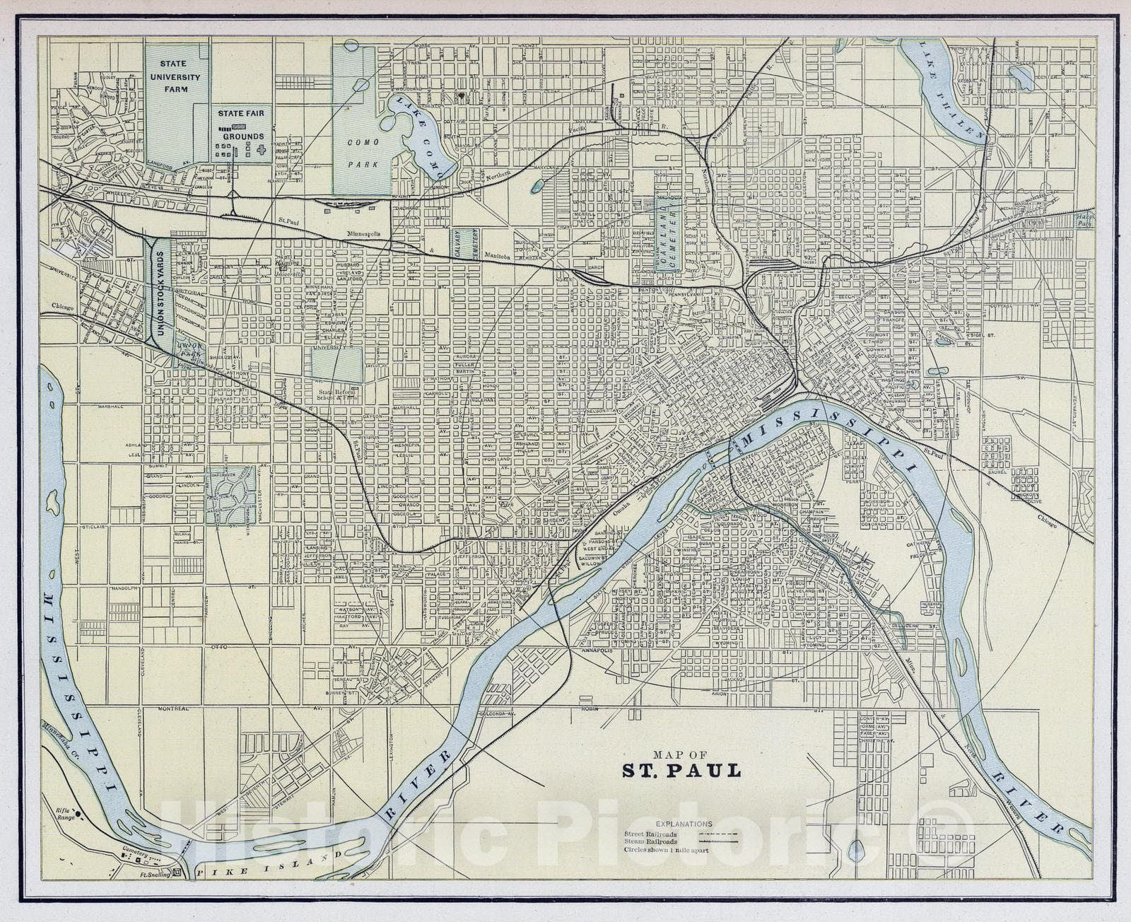 Historic Map : 1889 St. Paul. - Vintage Wall Art