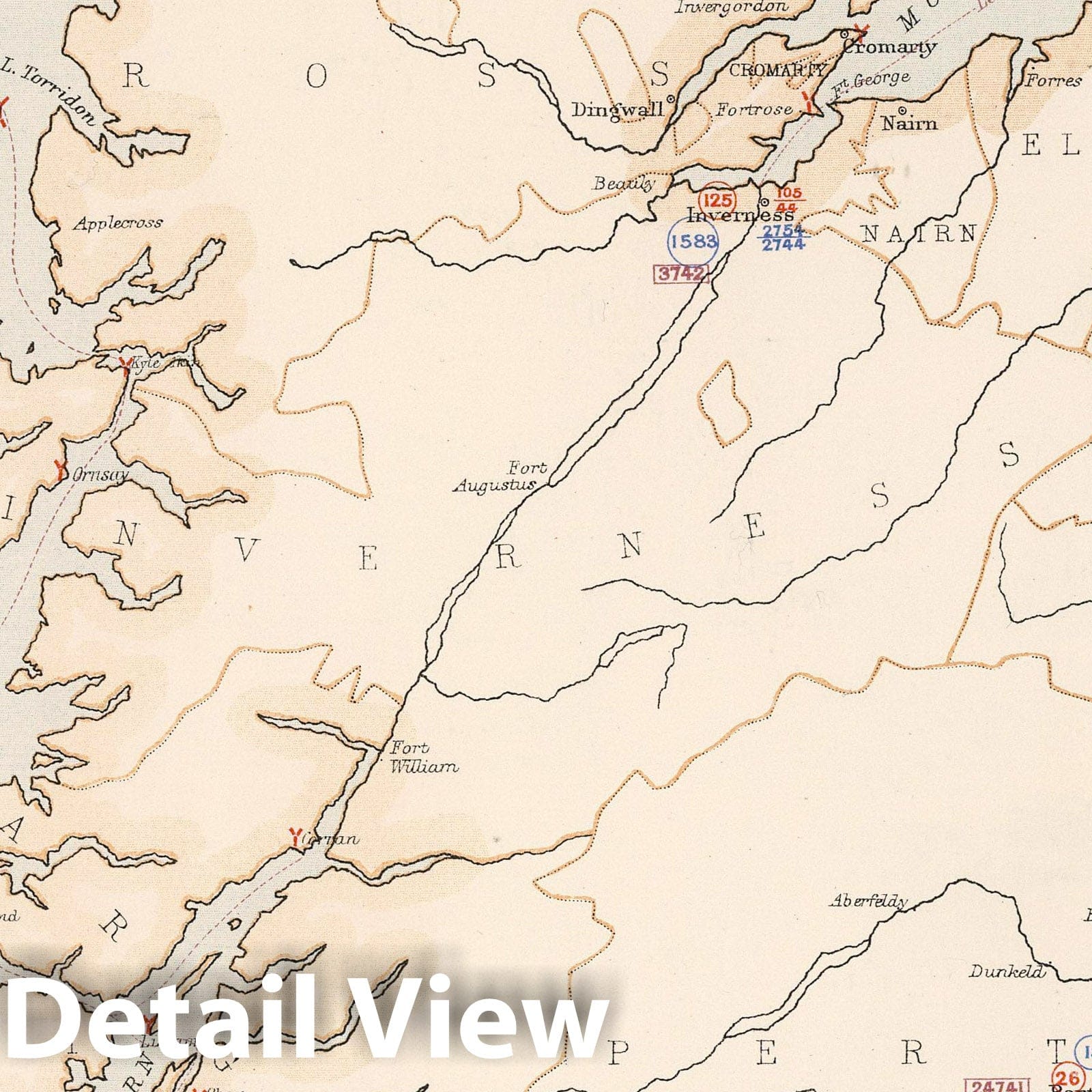 Scotland - Marine Commercial Position, 1881 - Historical Map Print