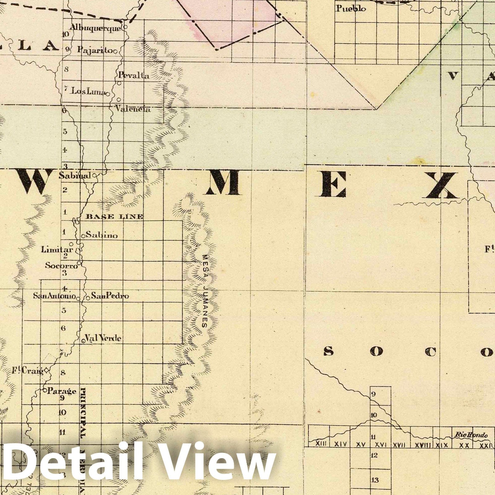 New Mexico - Railroad Map, 1875 - Cram's Commercial Atlas Print