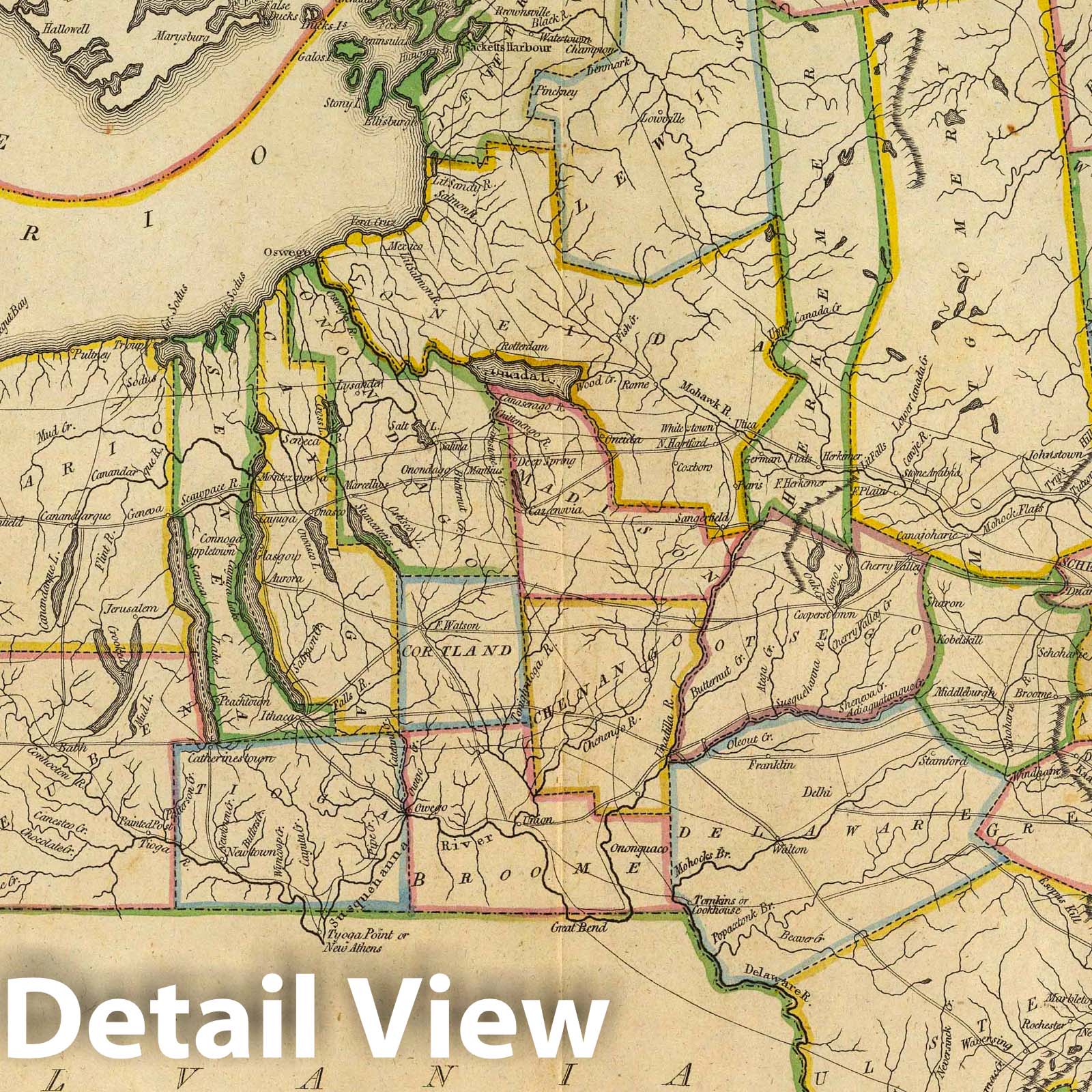 Historic Map : 1814 The State of New York : Vintage Wall Art