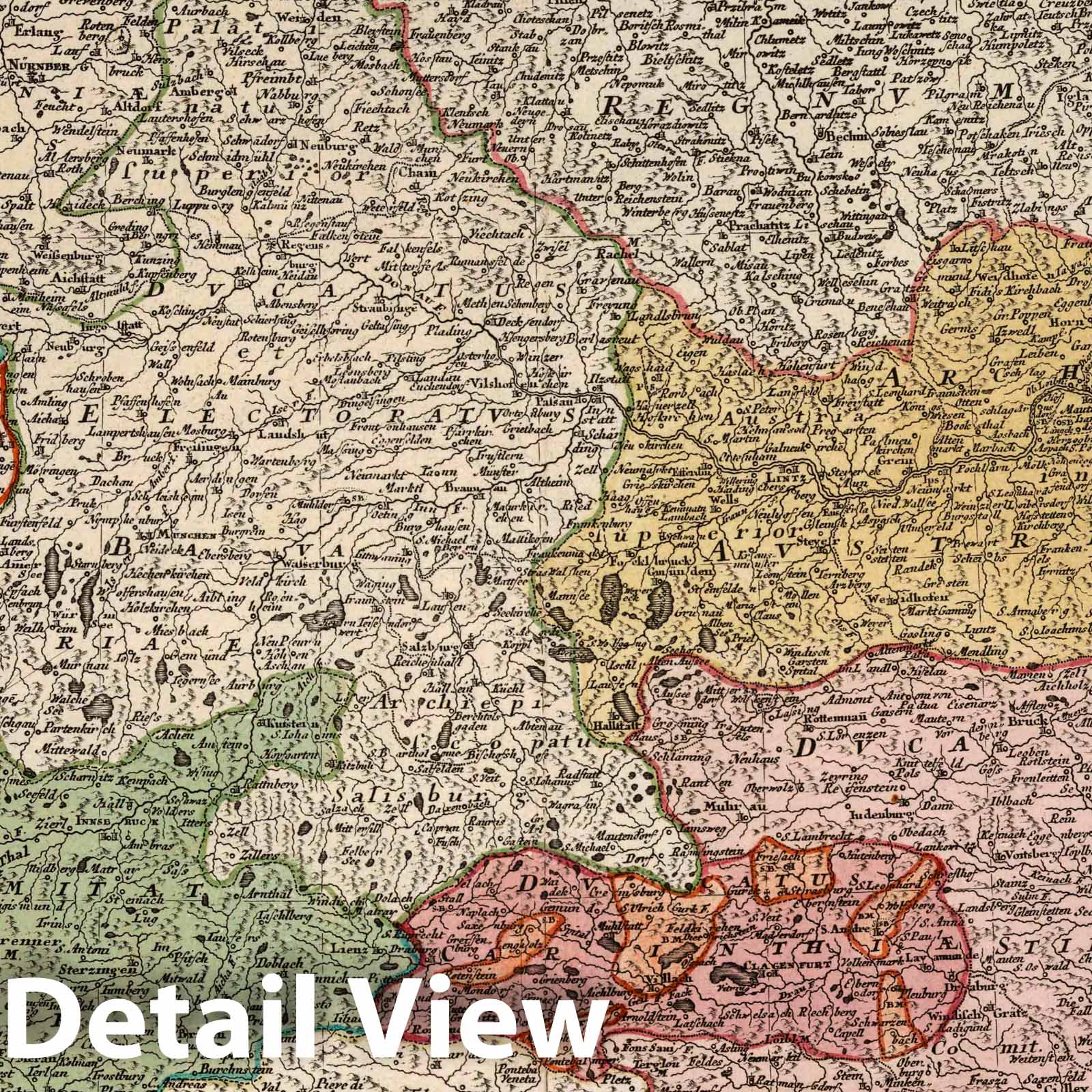 Austria 1747 Historical Map Print
