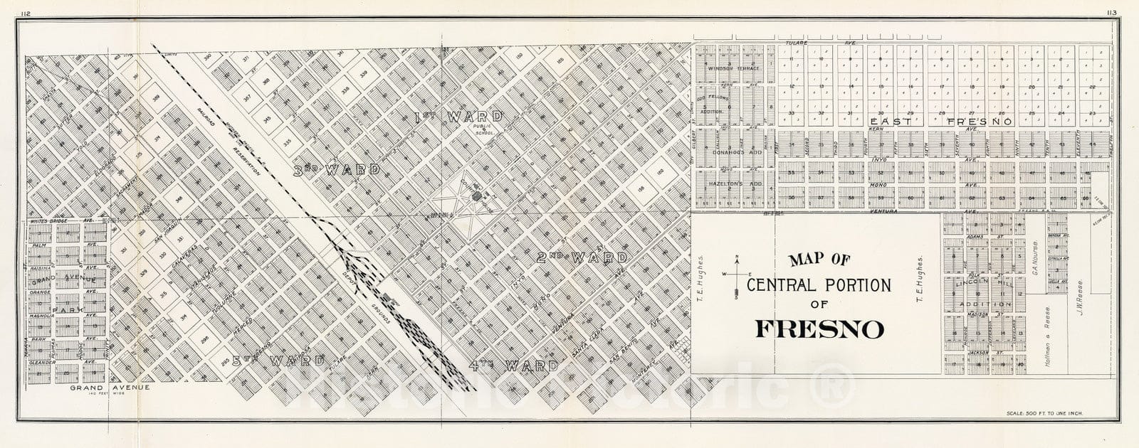 Historic Map : 1891 C. Fresno. - Vintage Wall Art