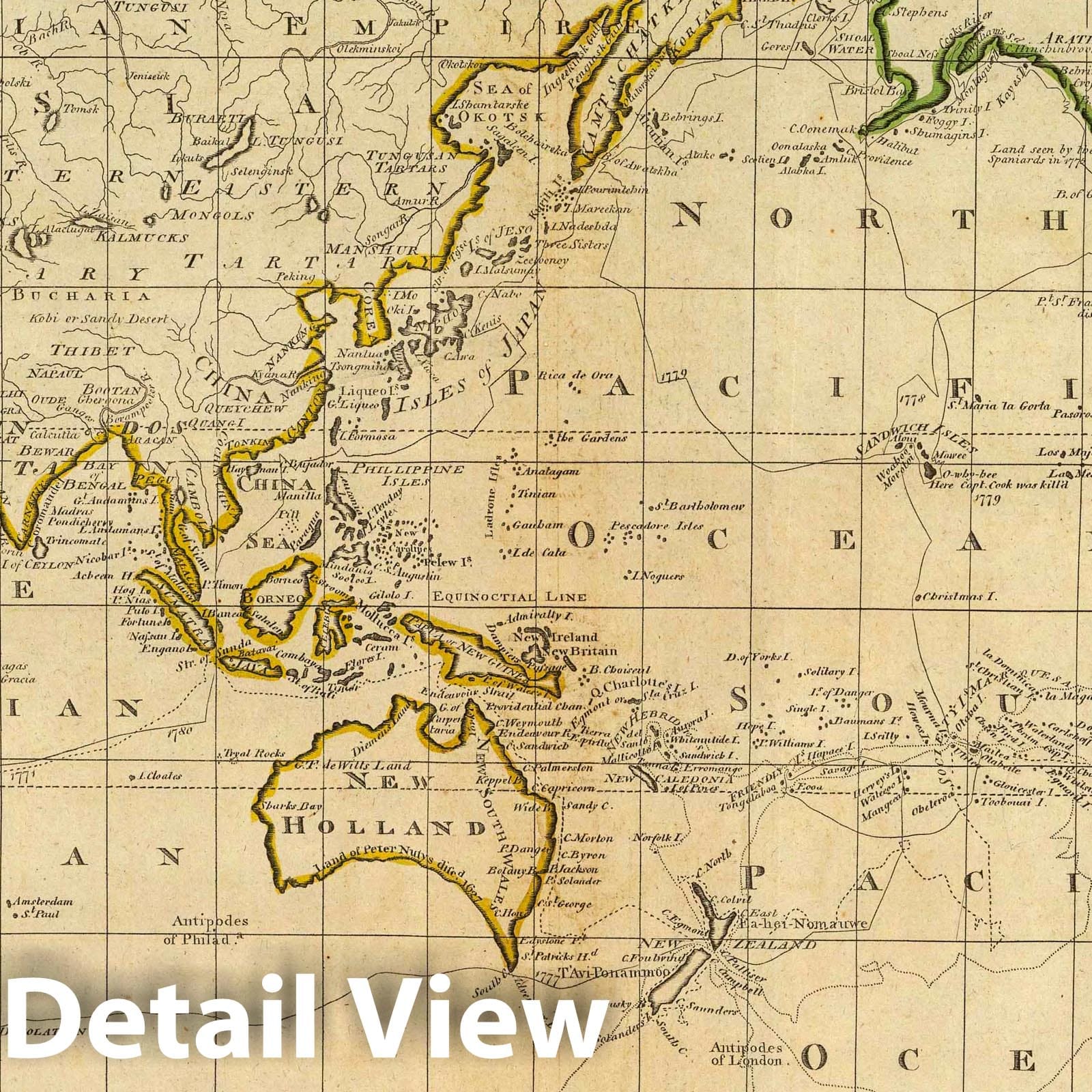 World - Captain Cook Voyages, 1814 - Historical Map Print