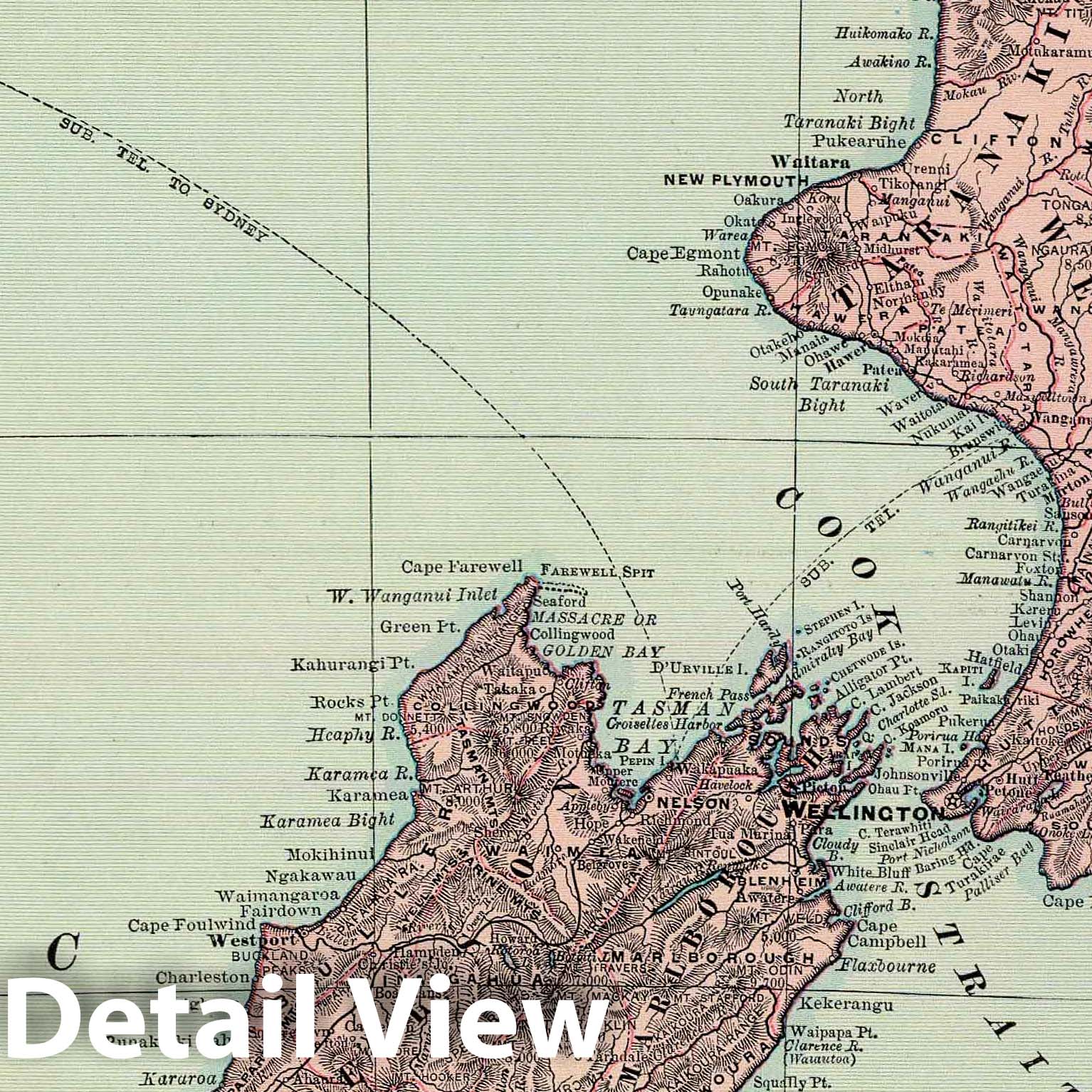 New Zealand, Tasmania, Fiji, and Chatham Islands, 1897 – Historical Map Print