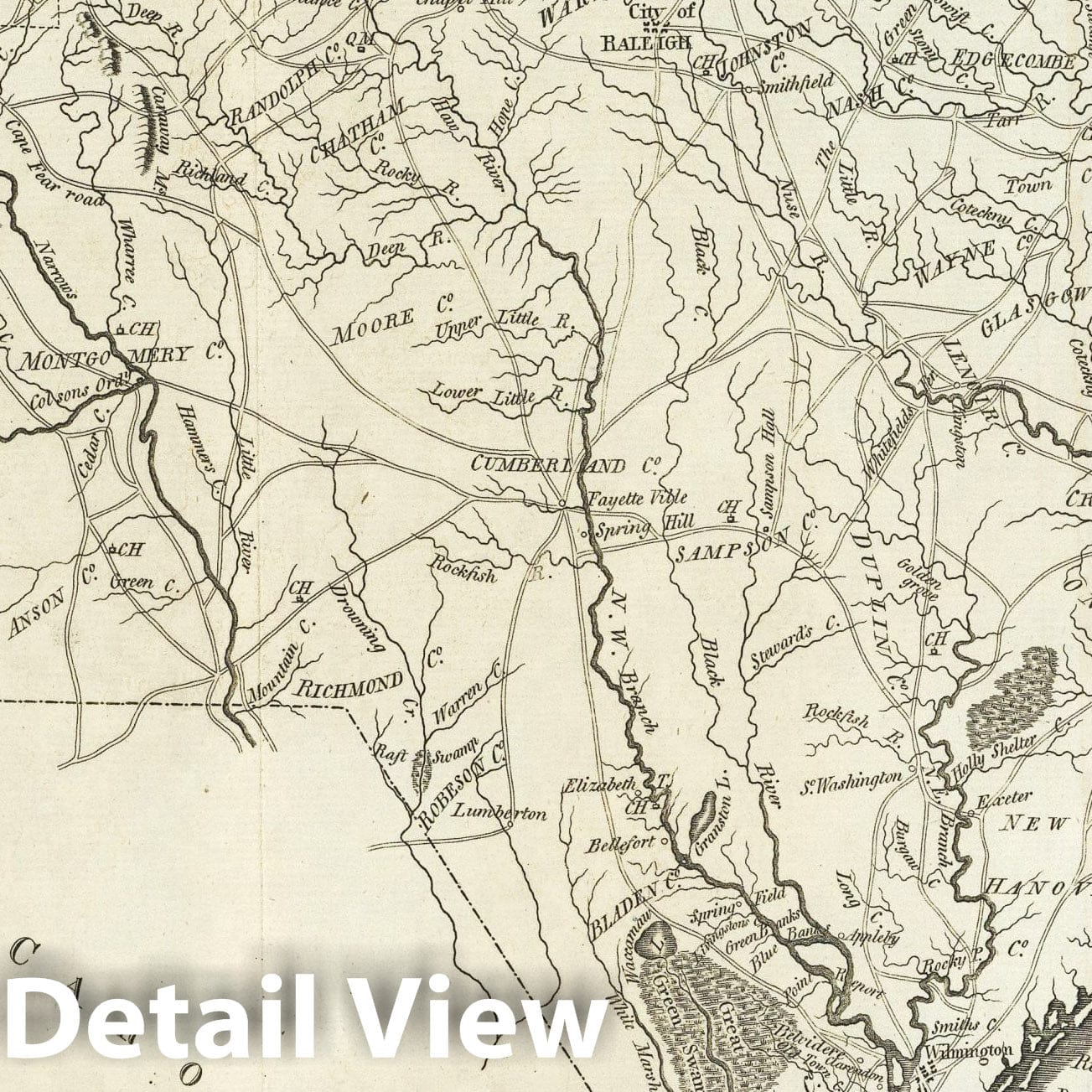 North Carolina - Nautical Chart, 1795 - Carey's American Atlas Historical Map Print