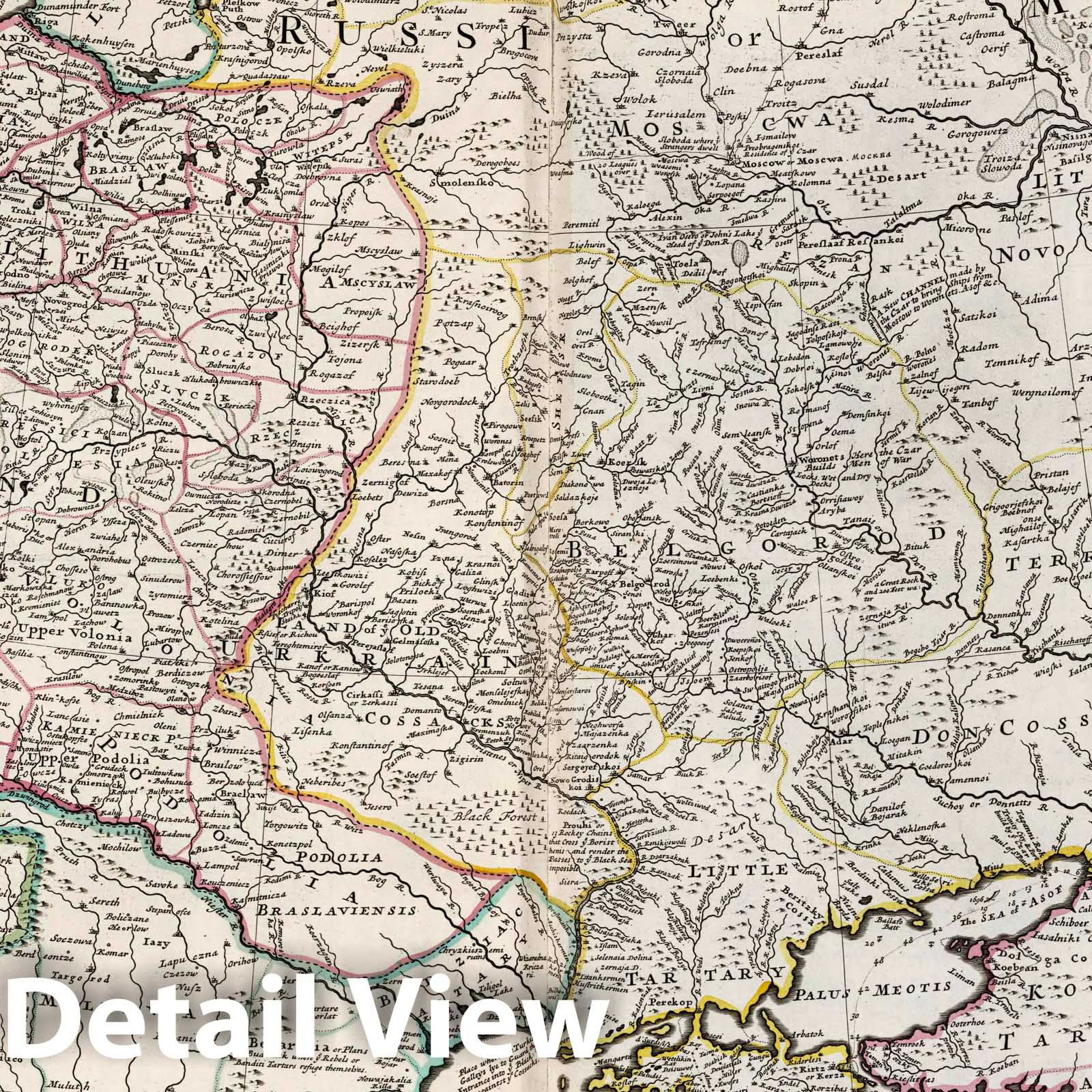 Muscovy, Poland, and the Black Sea Region, 1732 - Historical Map Print