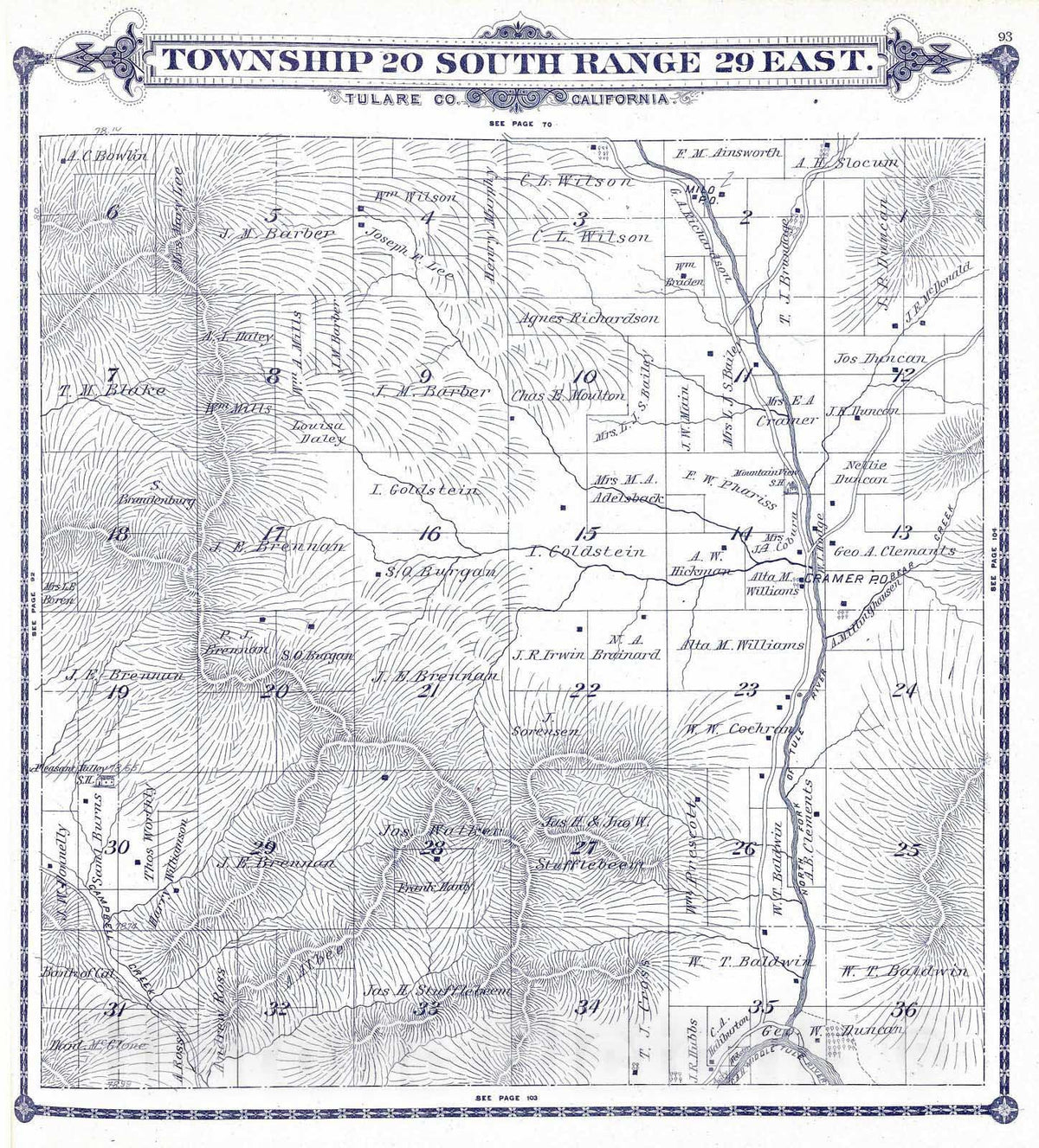 Historic Map : 1892 T.20S R.29E. - Vintage Wall Art