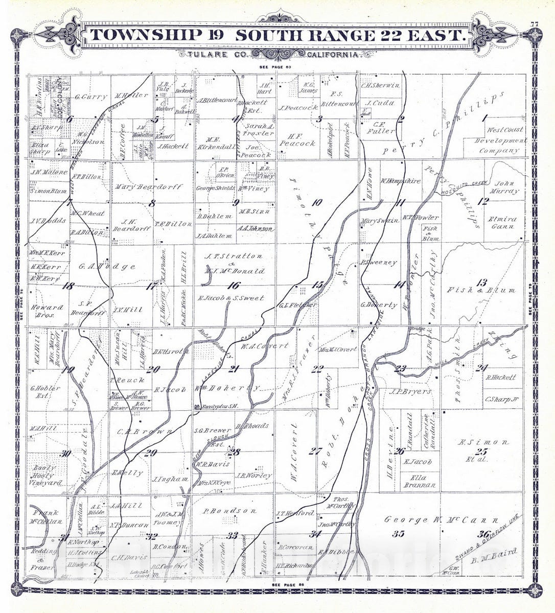 Historic Map : 1892 T.19S R.22E. - Vintage Wall Art