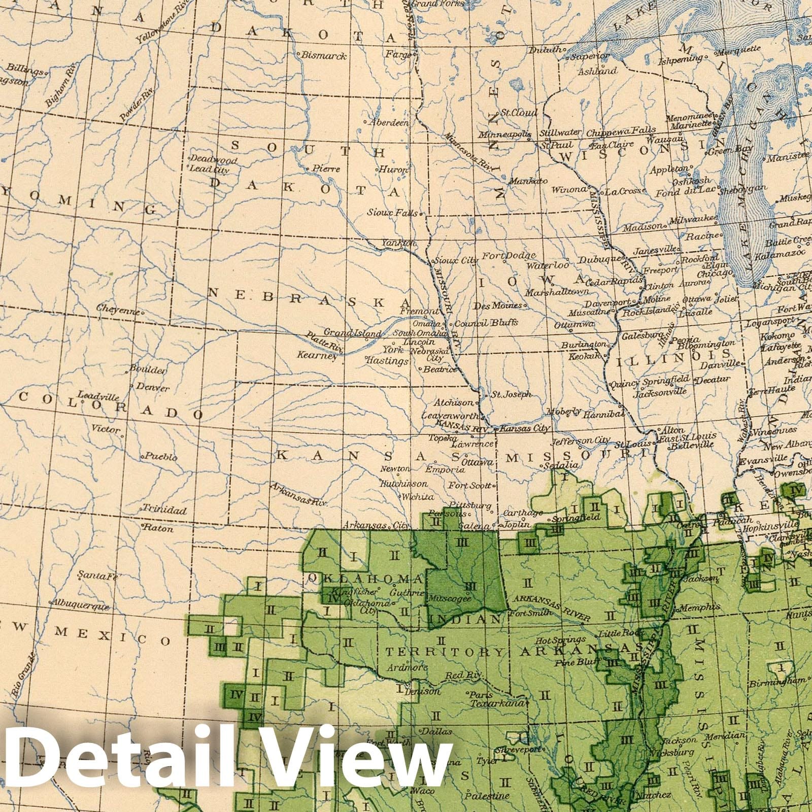 United States - Cotton Yield, 1903 - Historical Map Print