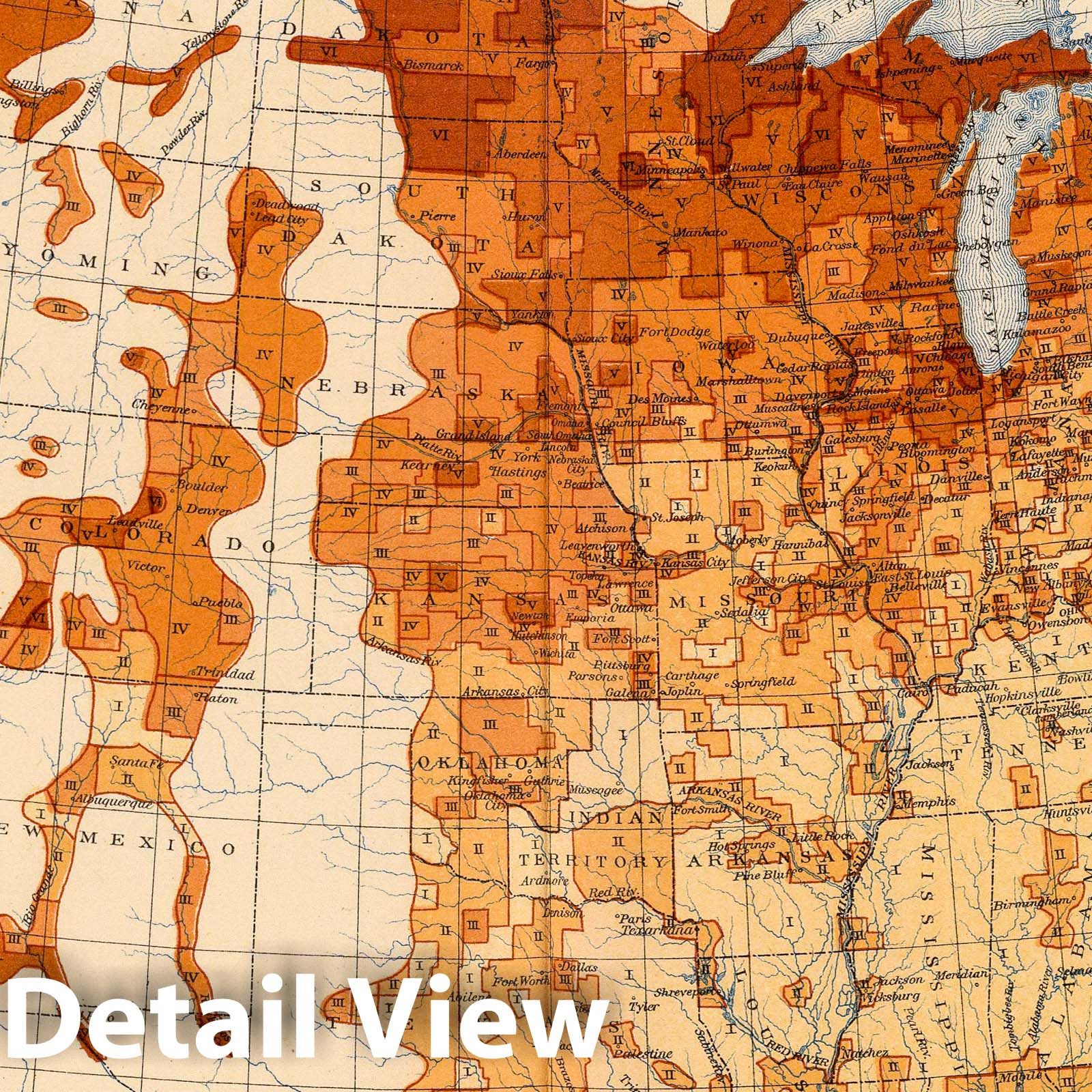 United States - Foreign Born Population, 1903 - Historical Map Print