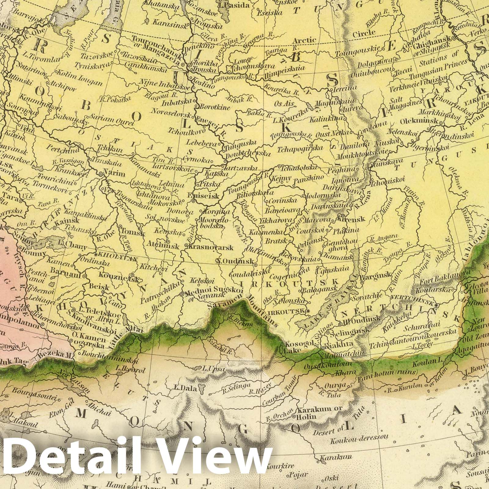 Russia in Asia and Tartary, 1845 - Historical Map Print