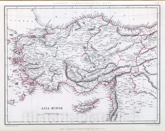 Historic Map : 1848 Asia Minor. - Vintage Wall Art