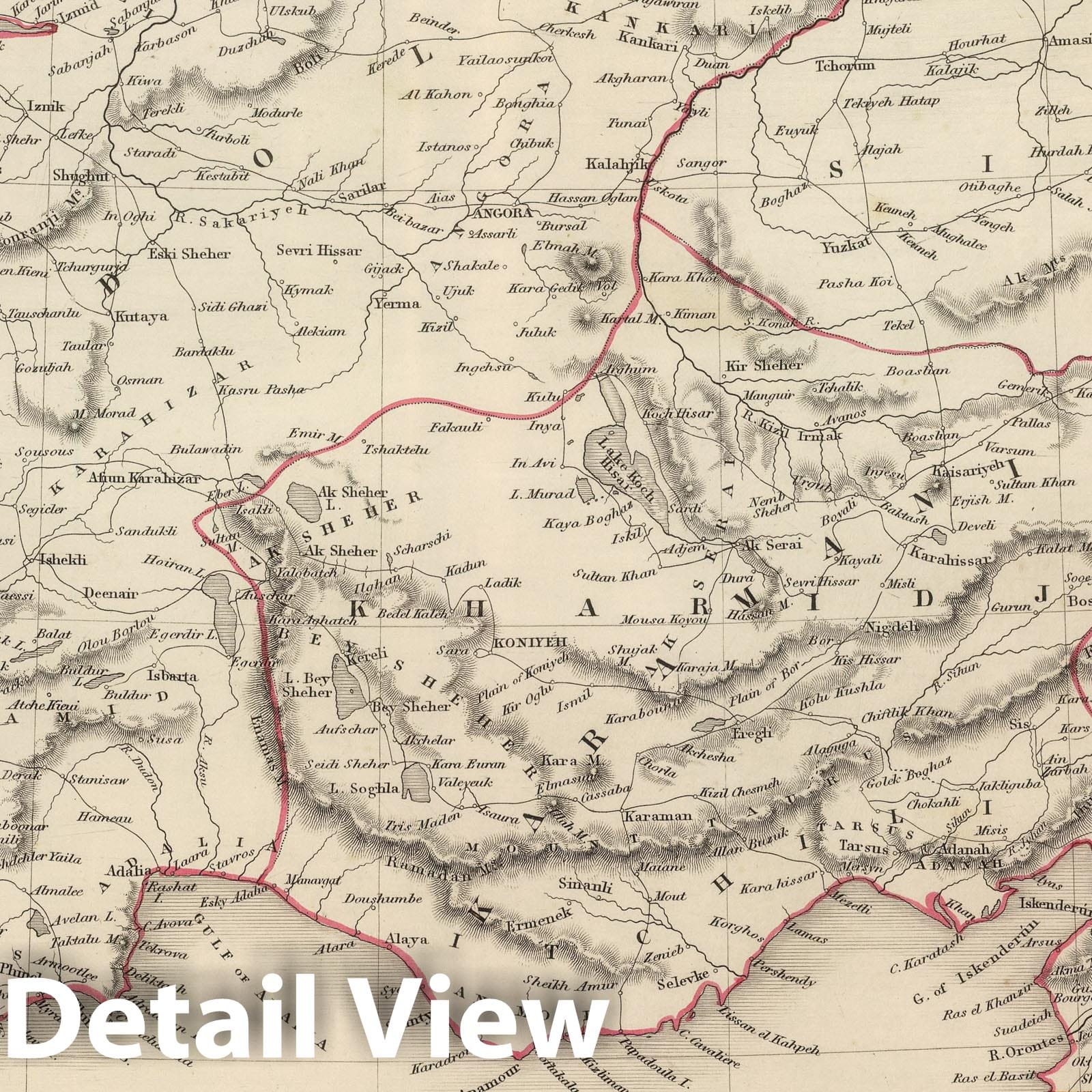 Asia Minor, 1848 - Historical Map Print from Sharpe's Corresponding Atlas