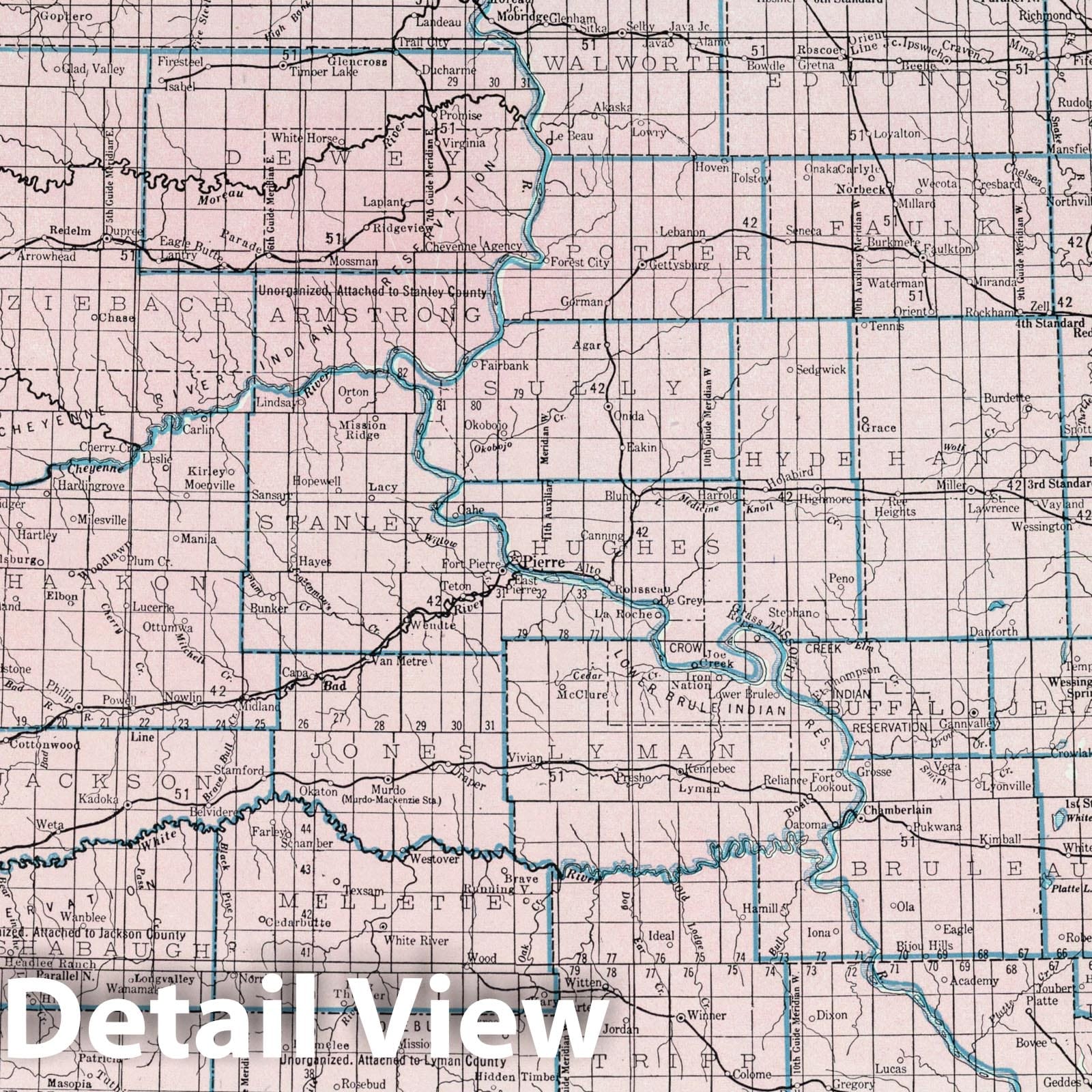 South Dakota - Physical Map, 1948 - Hammond's New World Atlas
