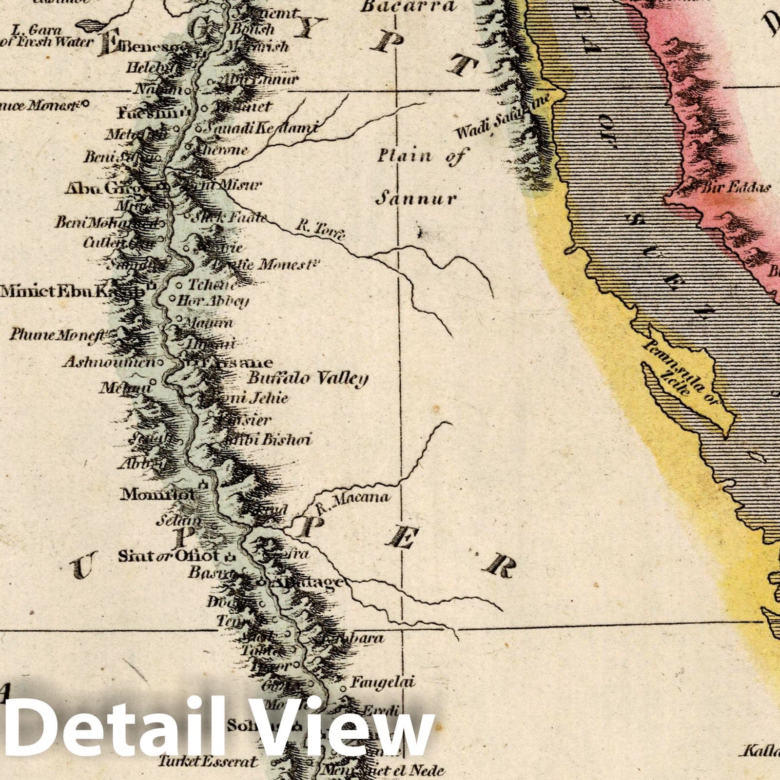 Egypt, 1811 - Historical Map Print from Oddy's New General Atlas