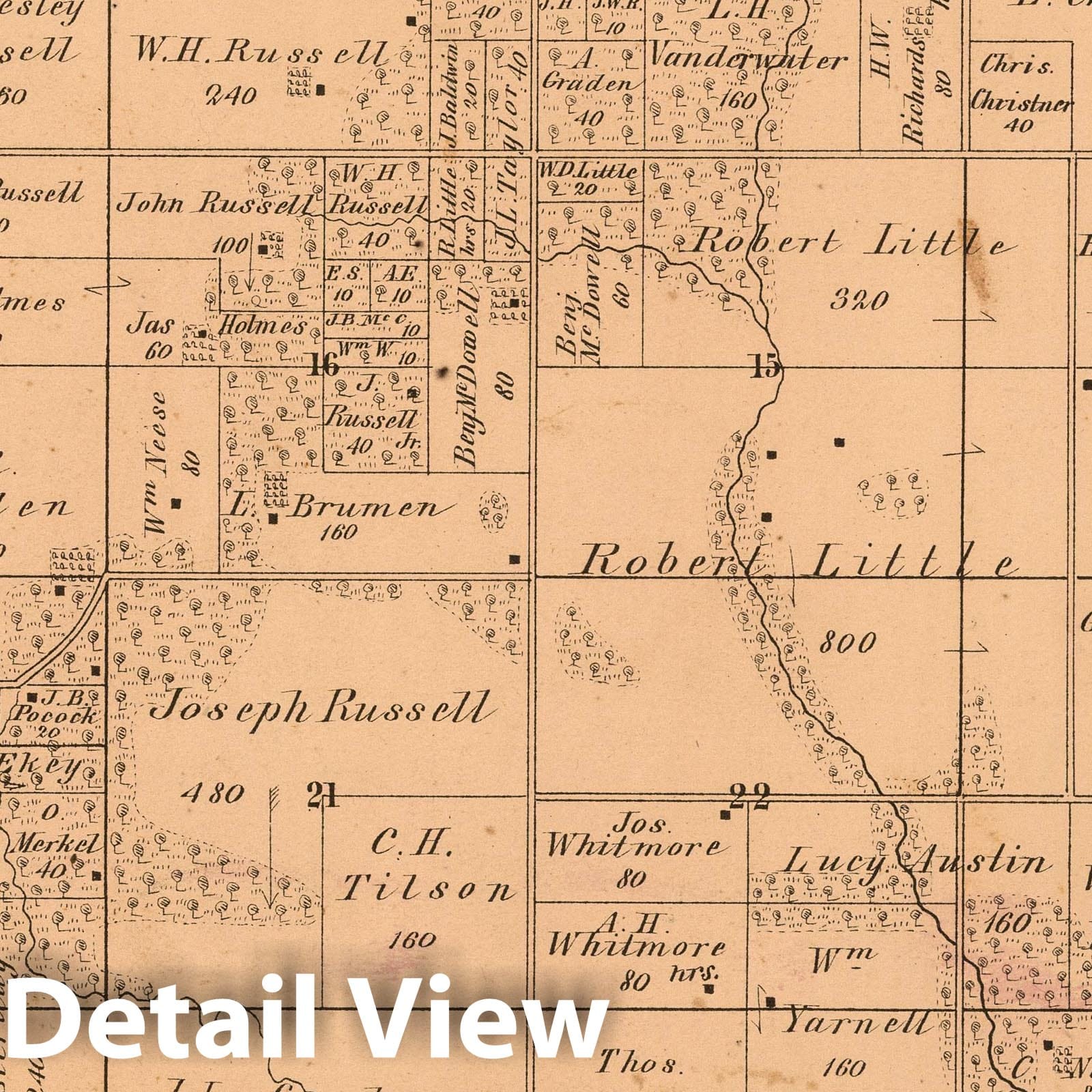 Historic Map : 1874 Audubon Township, Montgomery County, Illinois. - Vintage Wall Art