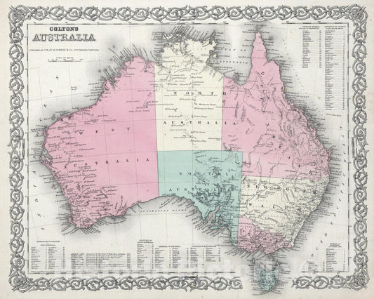 Historic Map : 1866 Australia. - Vintage Wall Art