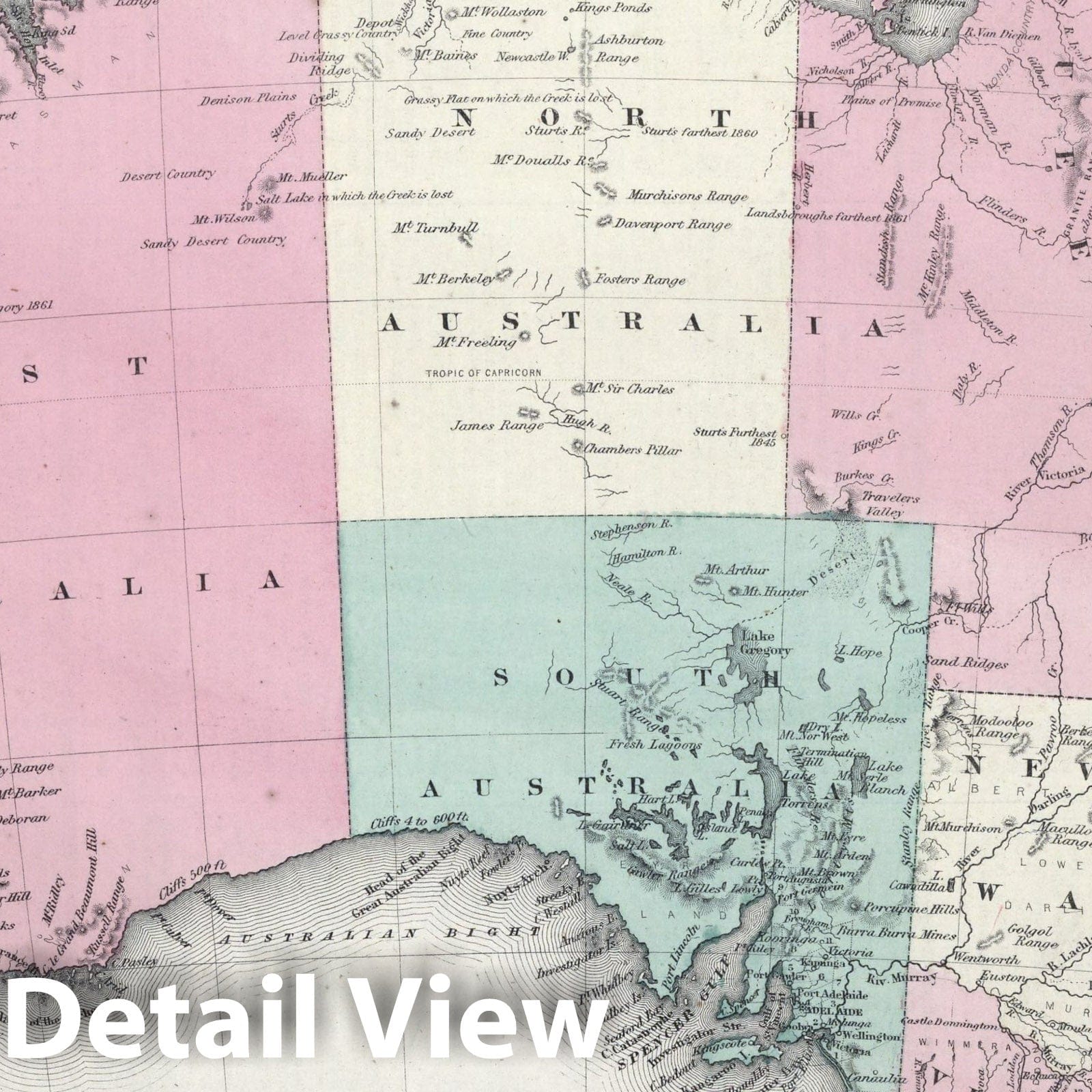 Historic Map : 1866 Australia. - Vintage Wall Art