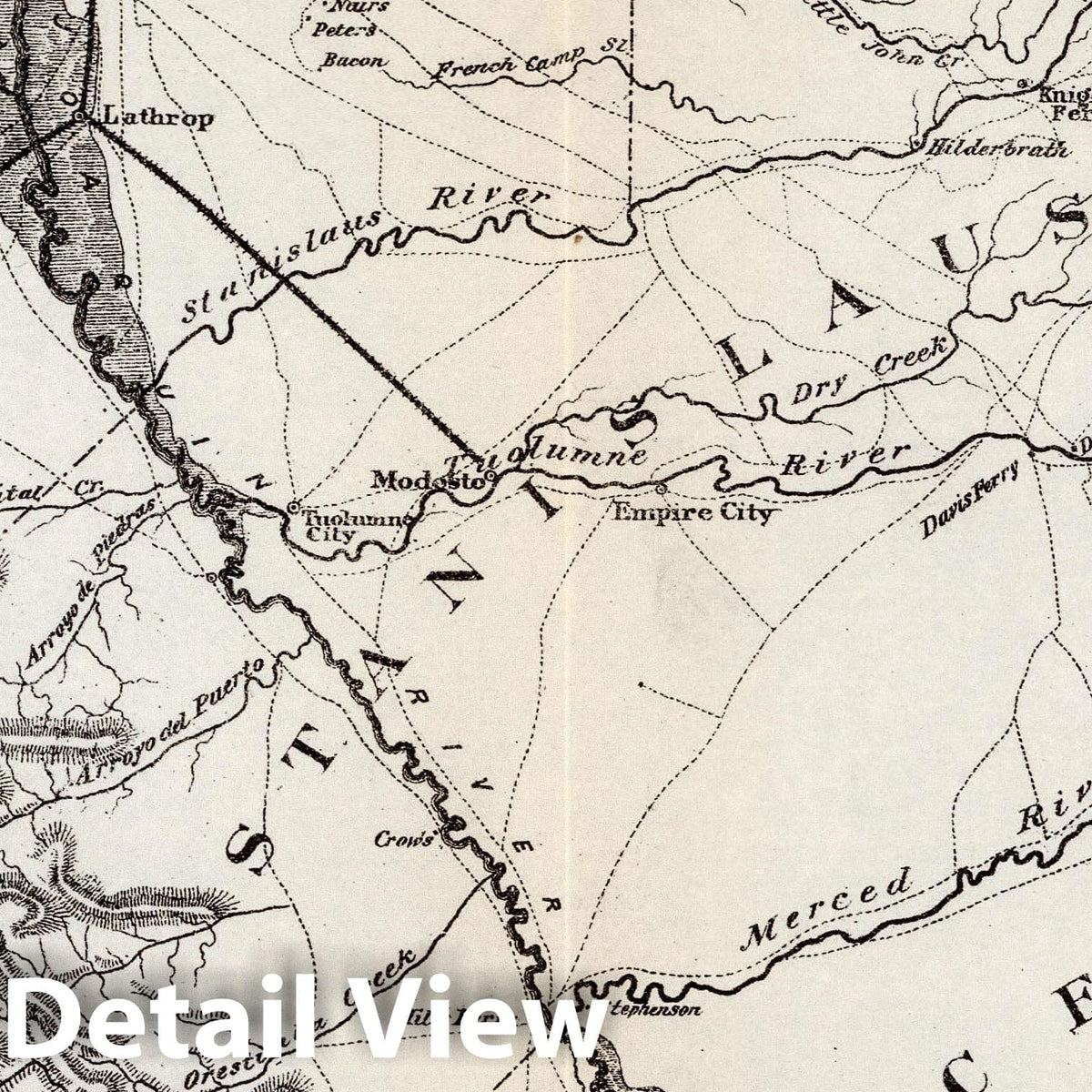 Routes from San Francisco to Yosemite Valley - Geologic Map, 1871
