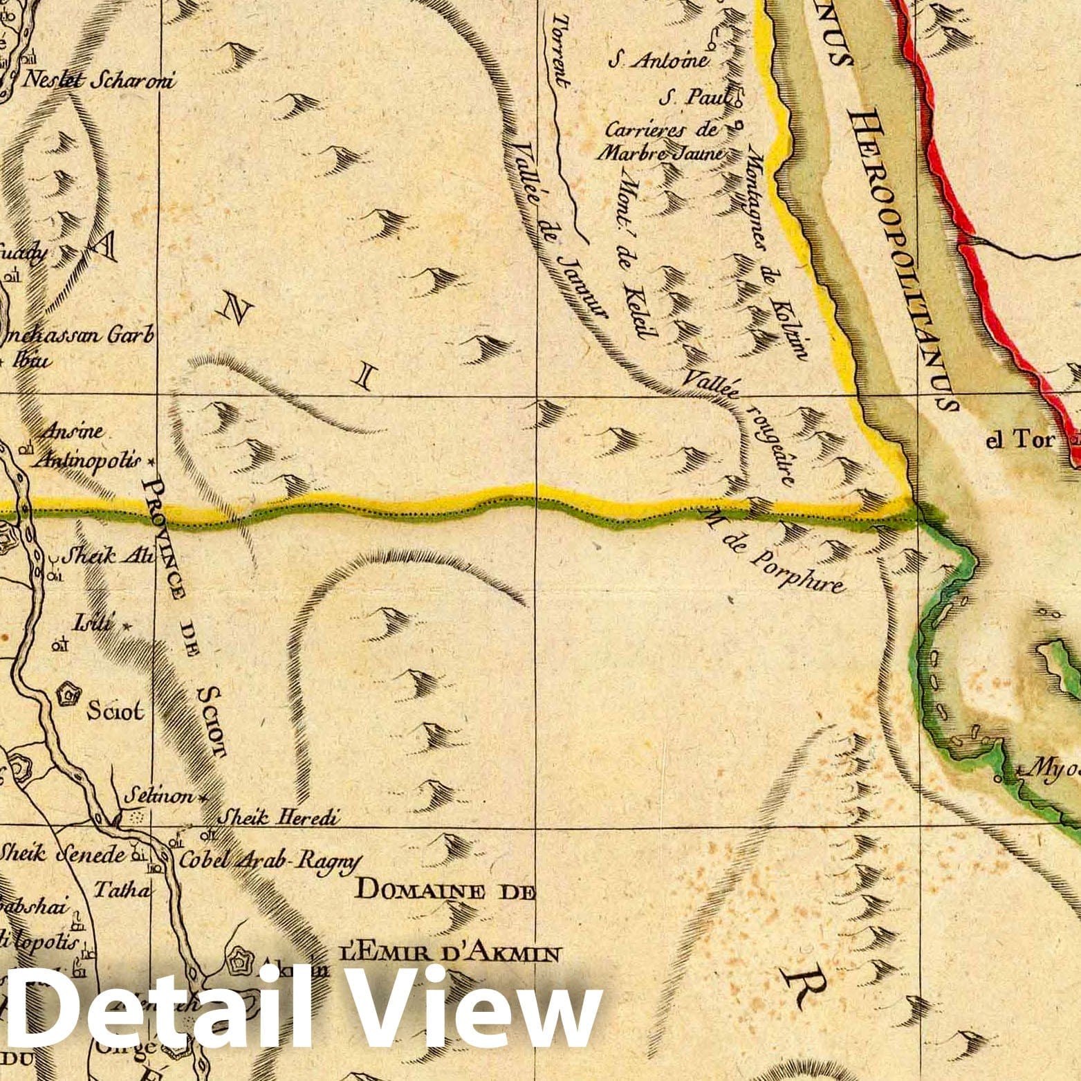 Egypt, Ancient and Modern - Boundary Map, 1782 - Historical Map Print