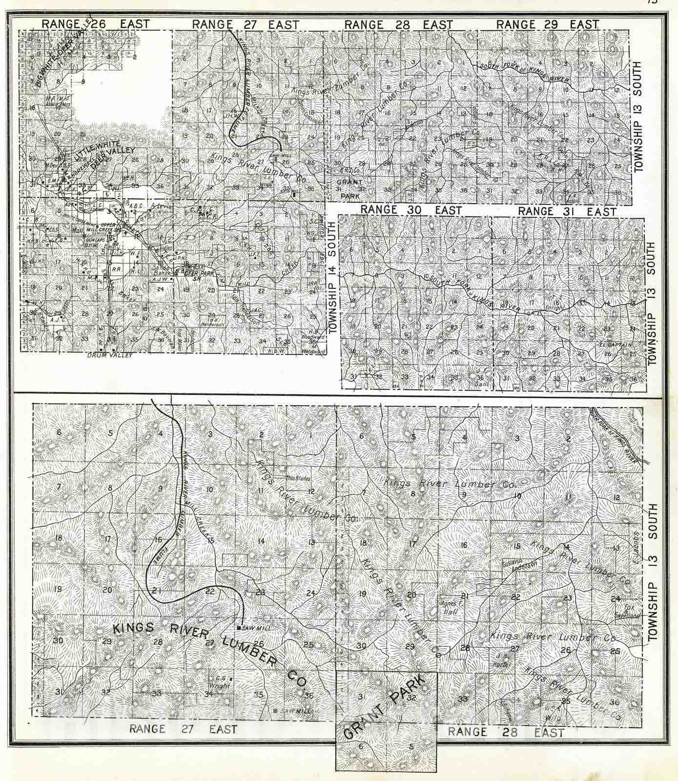 Historic Map : 1891 R.26-31E T.13-14S. - Vintage Wall Art