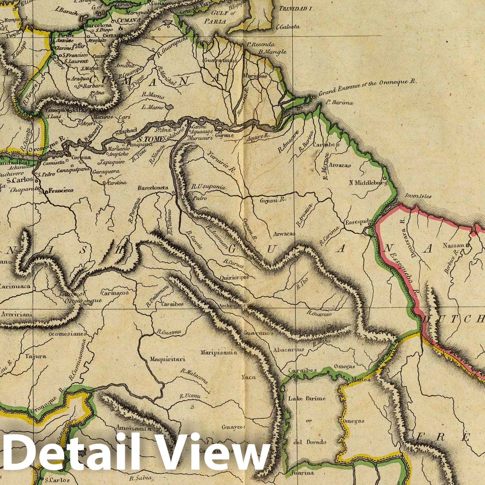 Caracas, 1814 - Historical Map Print from Carey's General Atlas