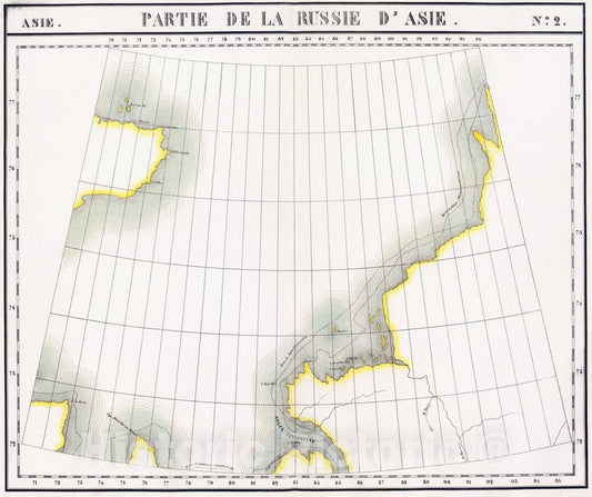 Historic Map : Russia, Taymyr Peninsula (Russia) 1827 Partie, Russie d'Asie. Asie 2. , Vintage Wall Art
