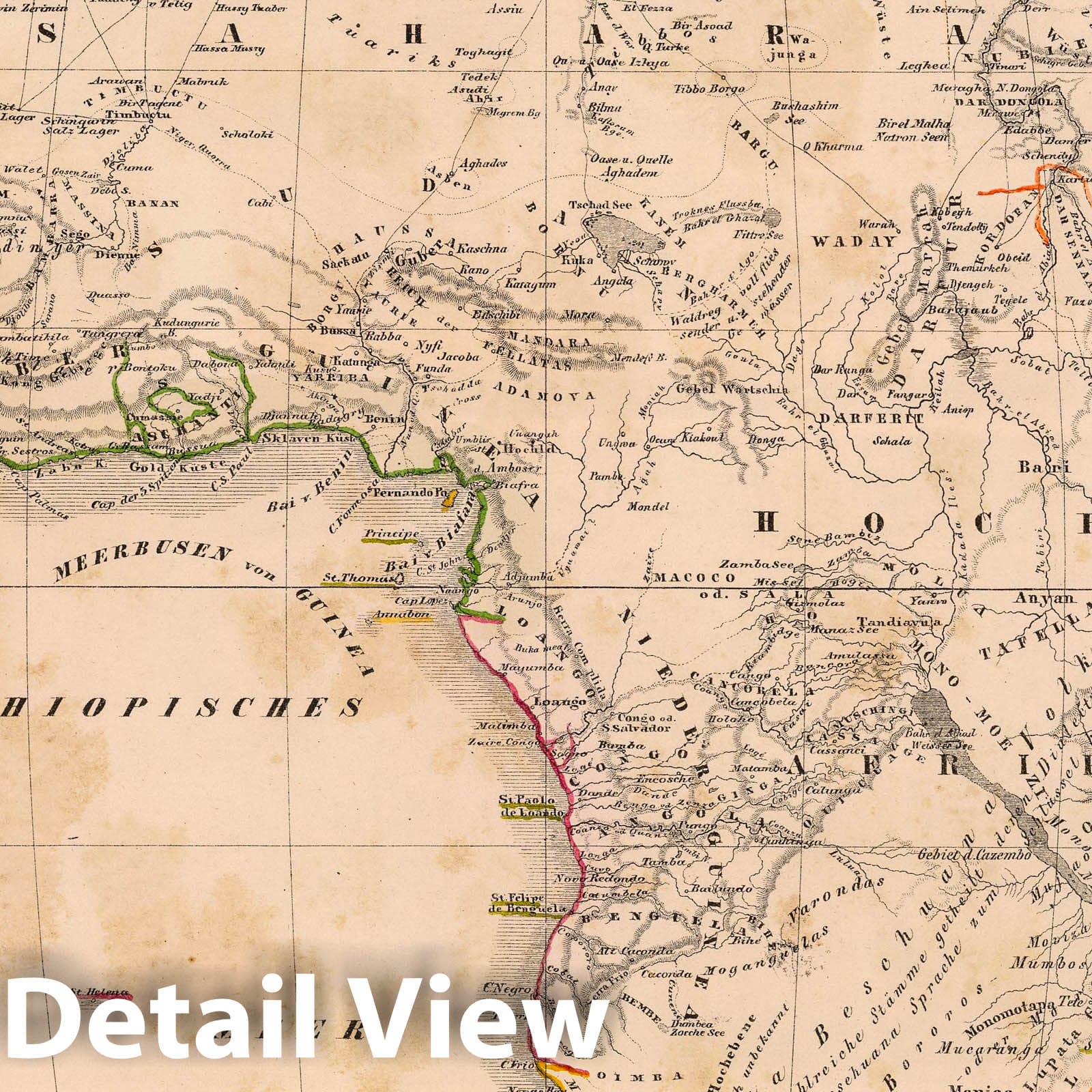 Africa, 1855 - Historical Map Print