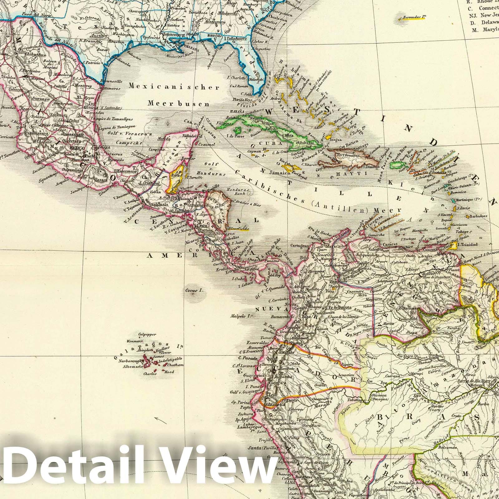 America - Boundary Map, 1856 - Historical Map Print