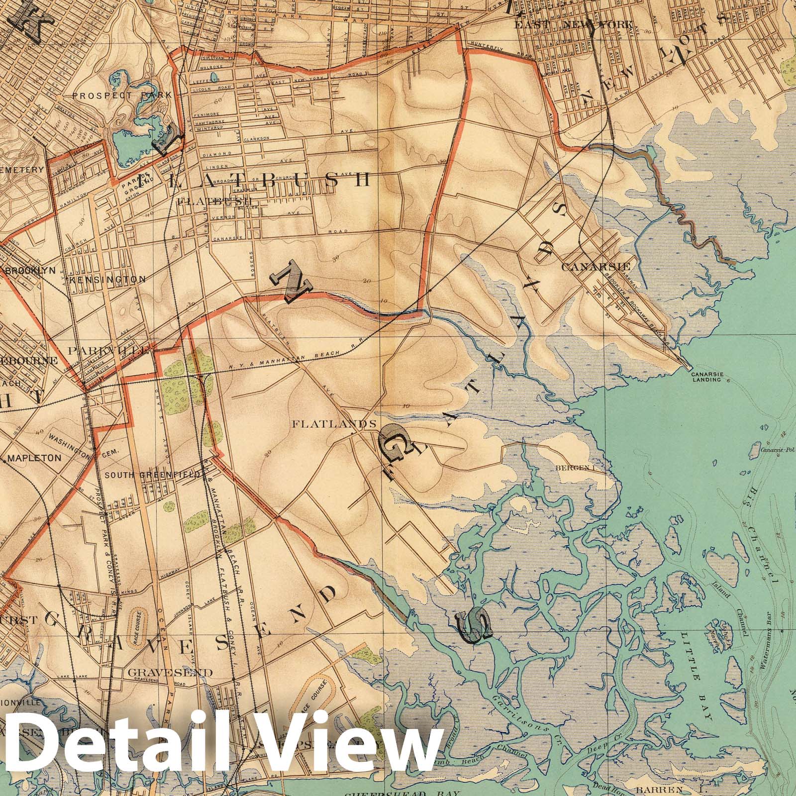 Brooklyn and Queens, New York - Narrows to Jamaica Bay, 1891 - Historical Map Print