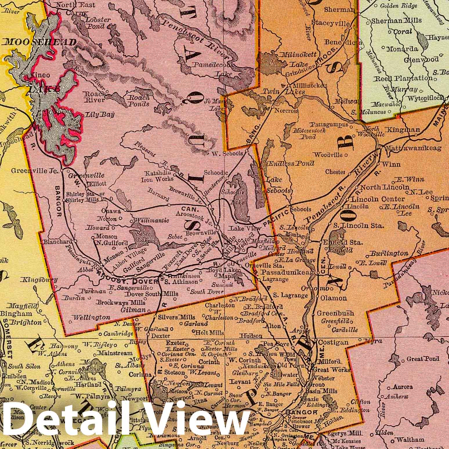 Historic Map : 1897 Maine. - Vintage Wall Art