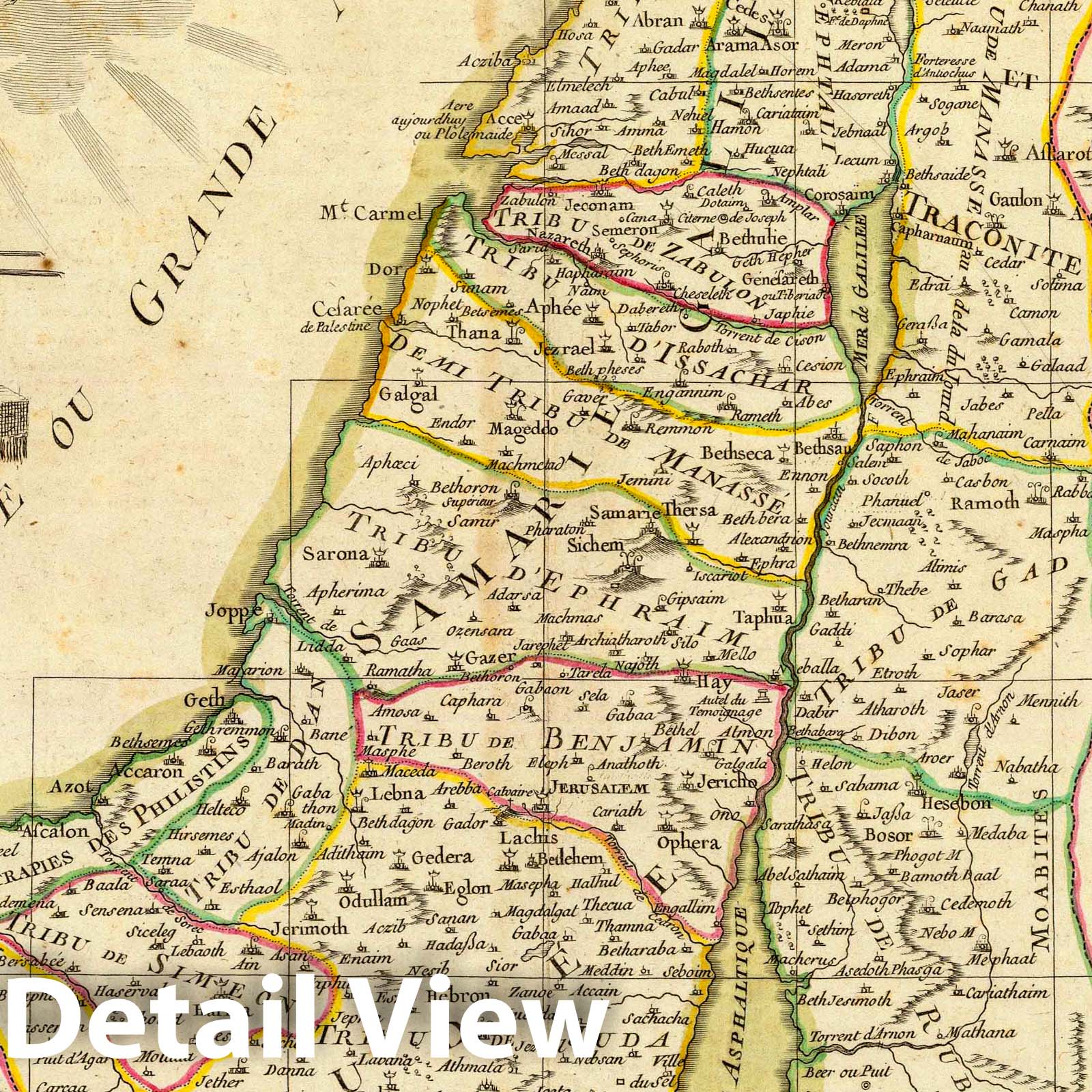 Historic Map : Israel; Palestine, 1791 Douze Tribus d'Israel. , Vintage Wall Art
