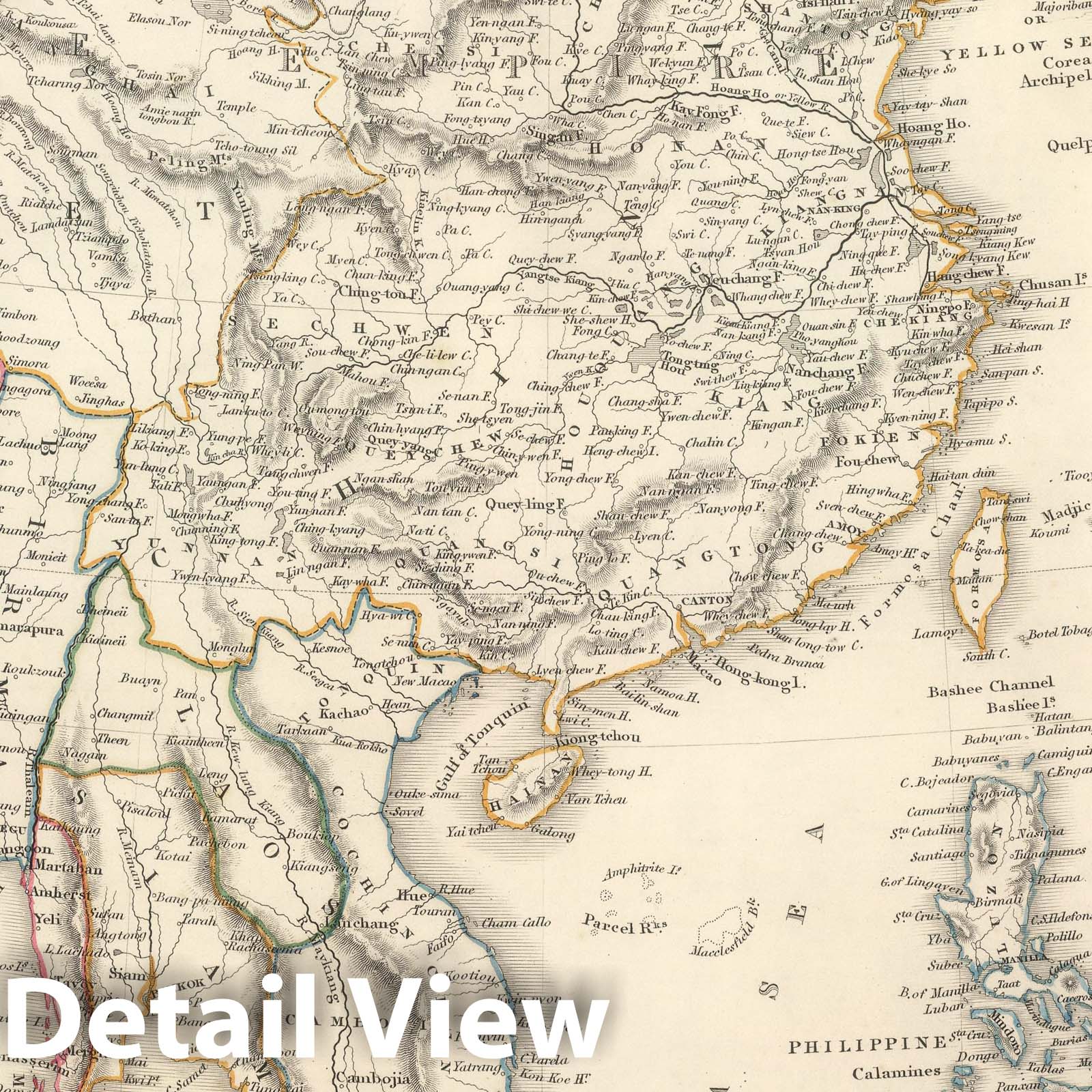 South Eastern Asia - China, Myanmar, Japan, 1849 - Historical Map Print