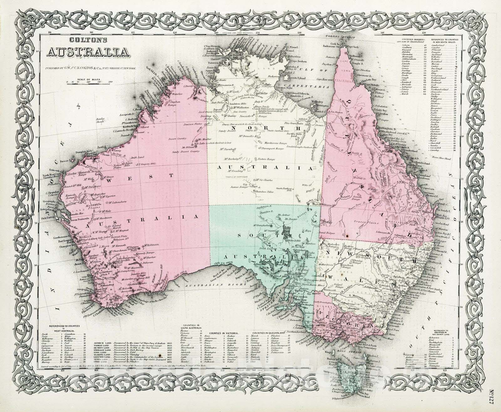 Historic Map : 1869 Australia. - Vintage Wall Art