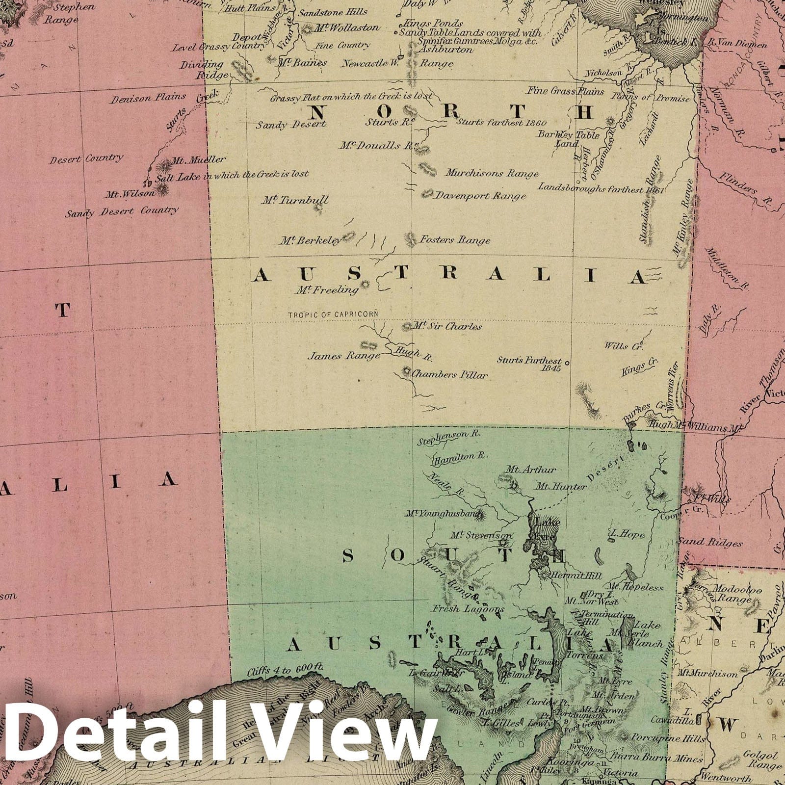 Australia, 1869 - Historical Map Print from Colton's Atlas